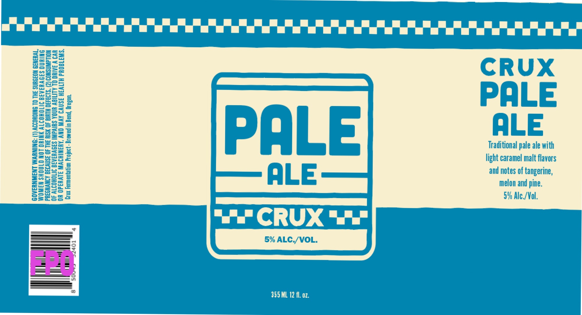 Crux Pale Ale by Crux Fermentation Project - beer label