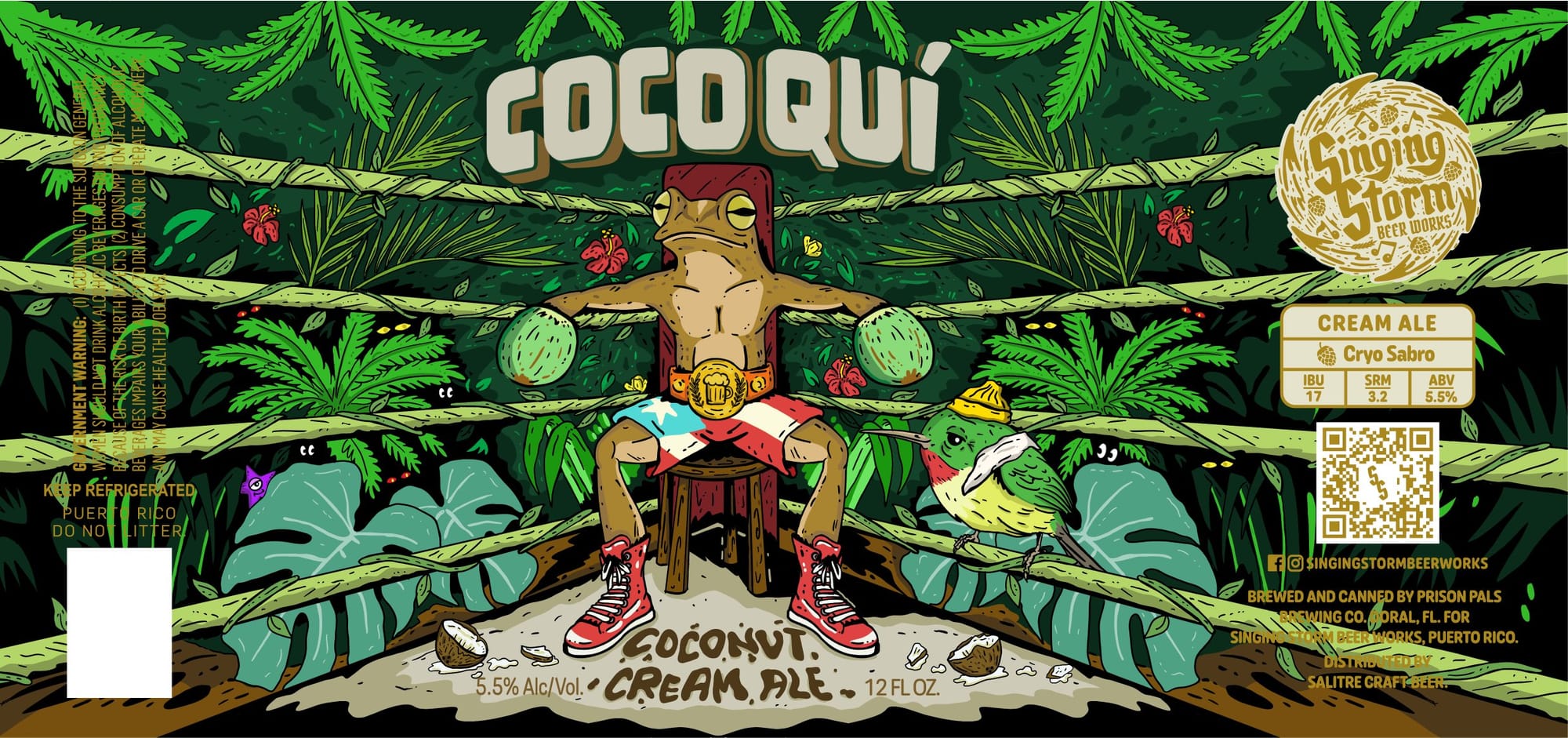 Cocoquí Cream Ale by Singing Storm Beerworks - beer label