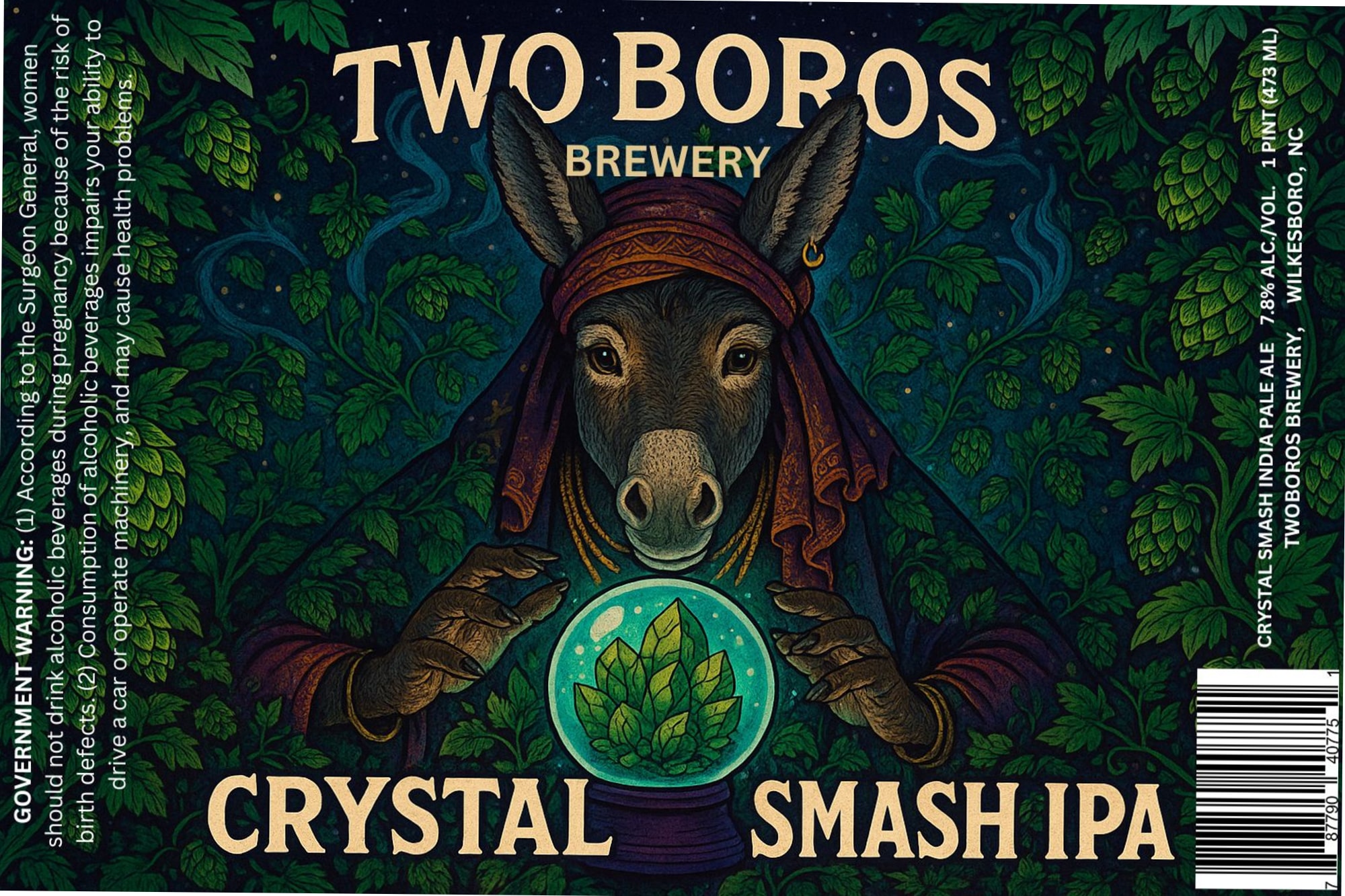 Crystal Smash IPA by Two Bopos Brewery - beer label