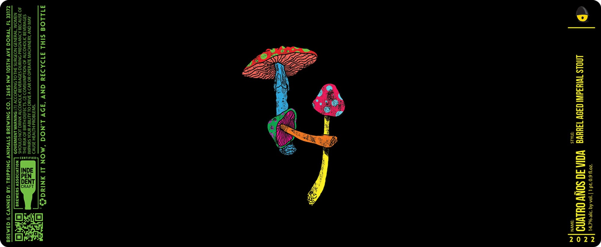 Cuatro De Vida by Tripping Animals Brewing Co. - beer label