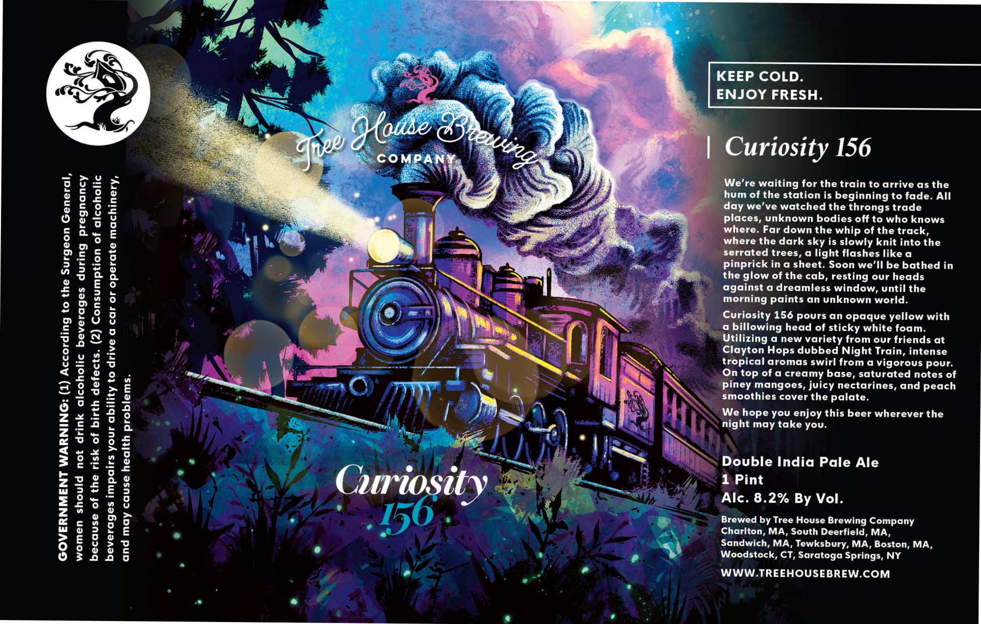 Curiosity 156 by Tree House Brewing Company - beer label