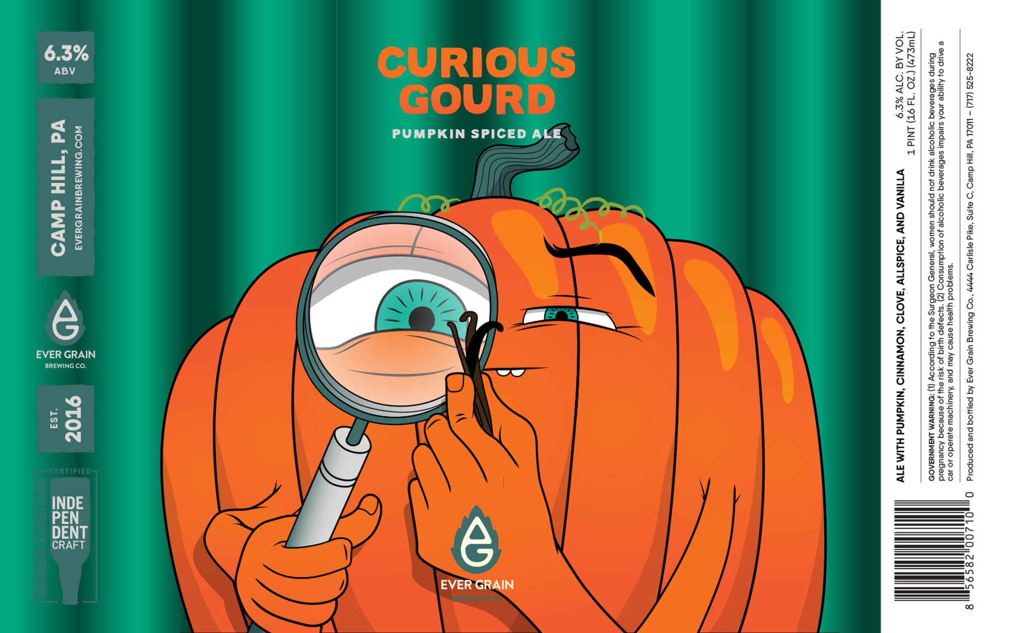 Curious Gourd by Ever Grain Brewing Co. - beer label