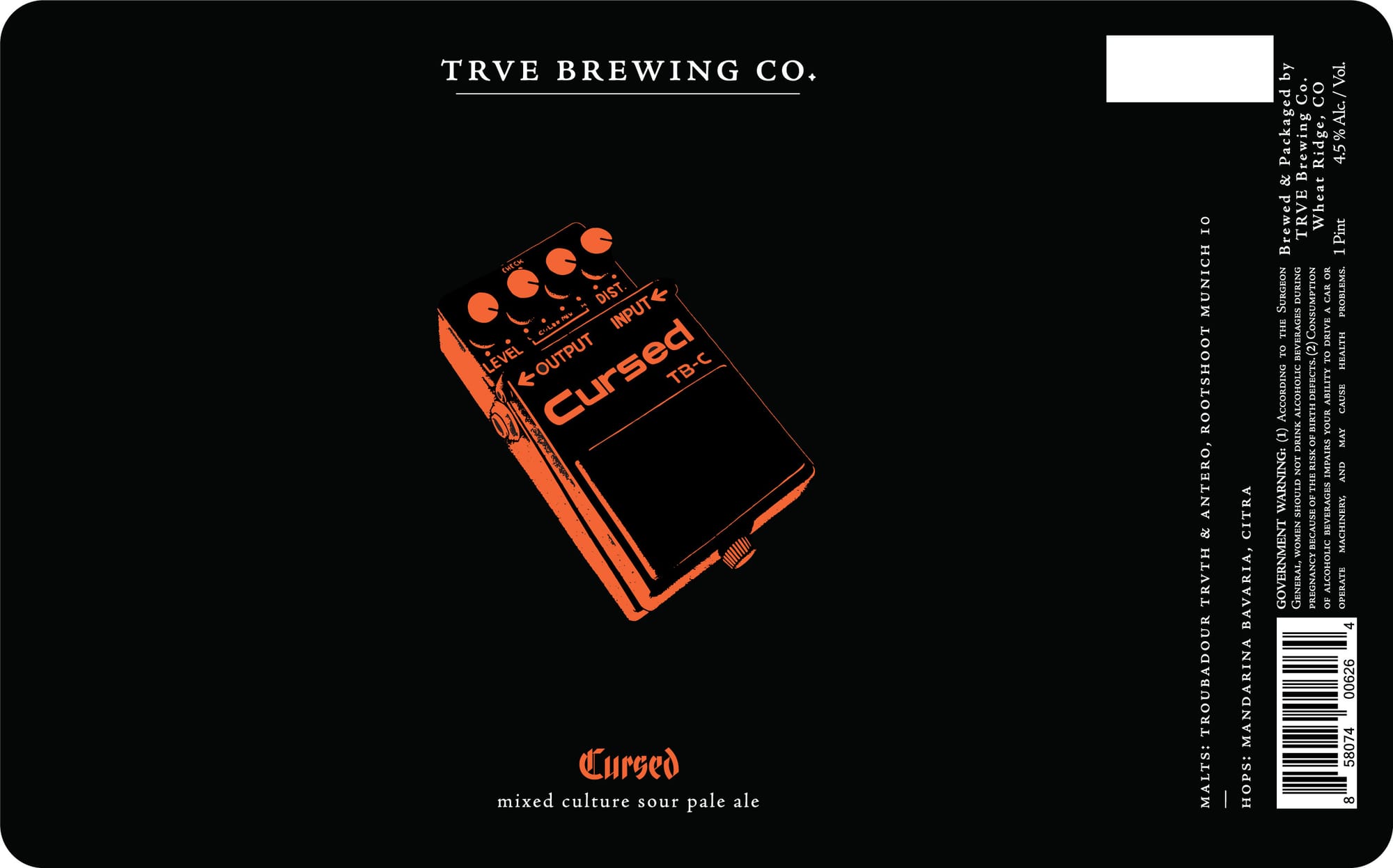 Cursed by Trve Brewing Co. - beer label