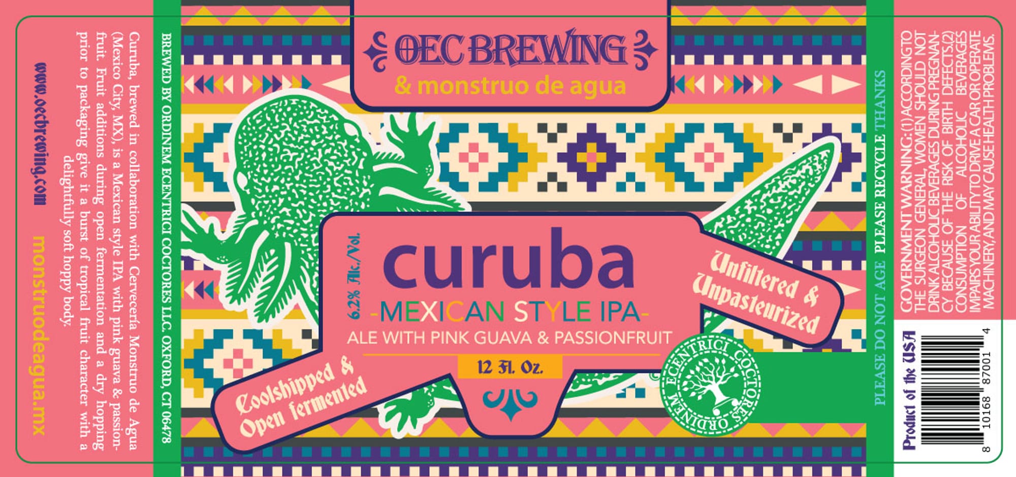 Curuba by OEC Brewing - beer label