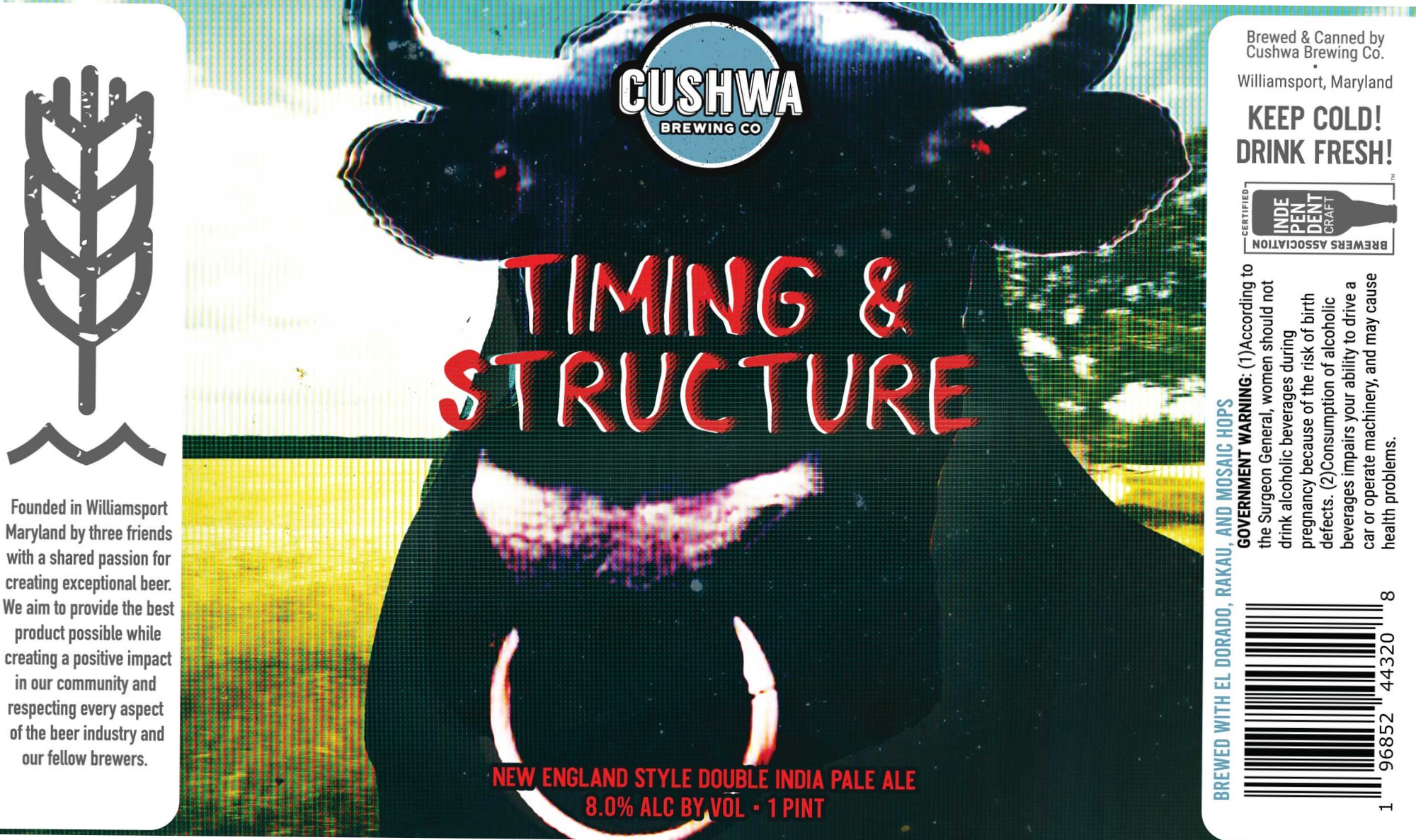 Timing & Structure by Cushwa Brewing Co. - beer label
