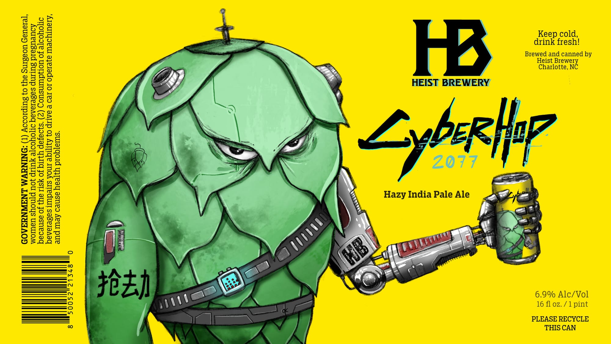 CyberHop 2077 by Heist Brewery - beer label
