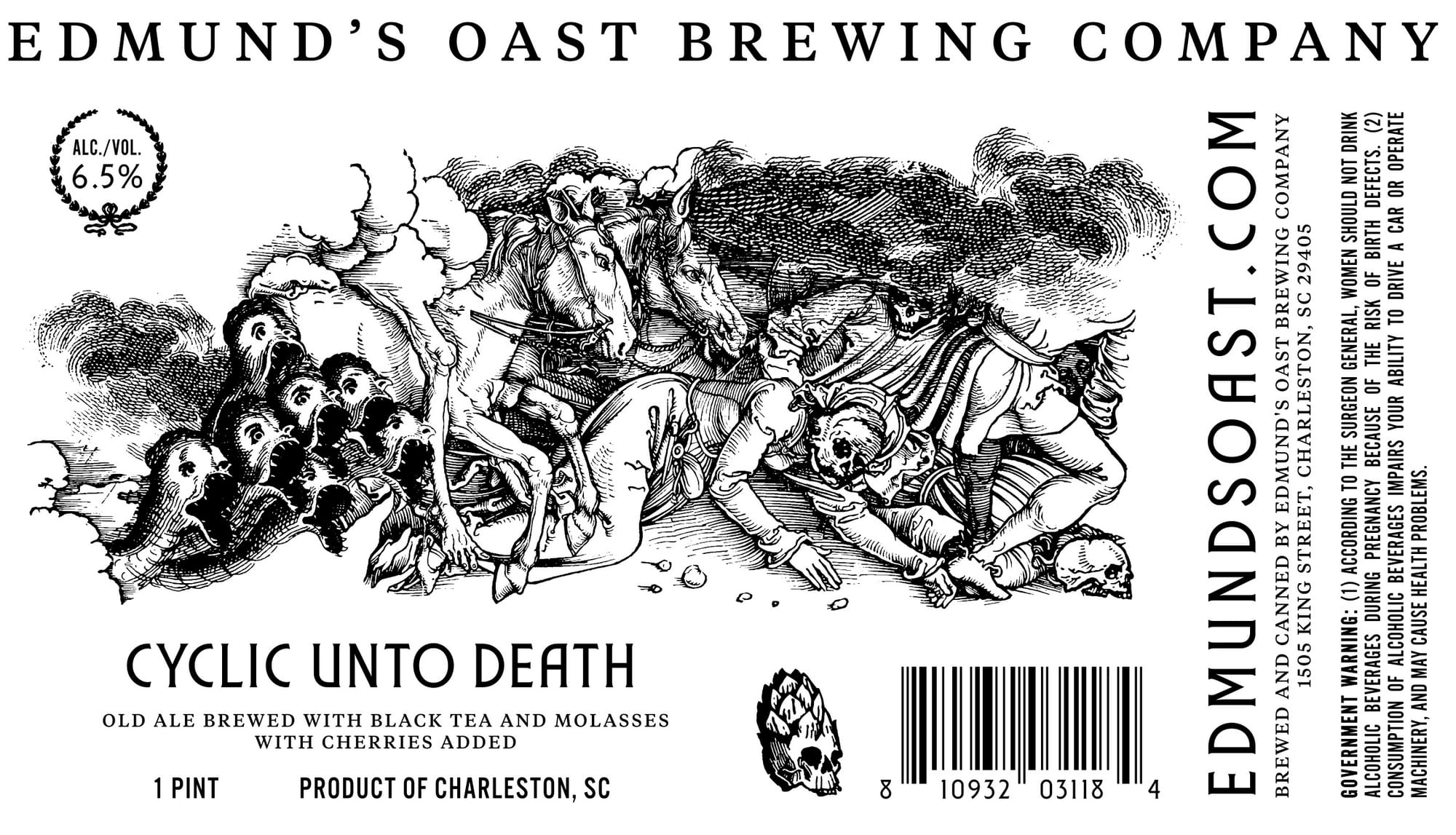 Cyclic Unto Death by Edmund’s Oast Brewing Company - beer label