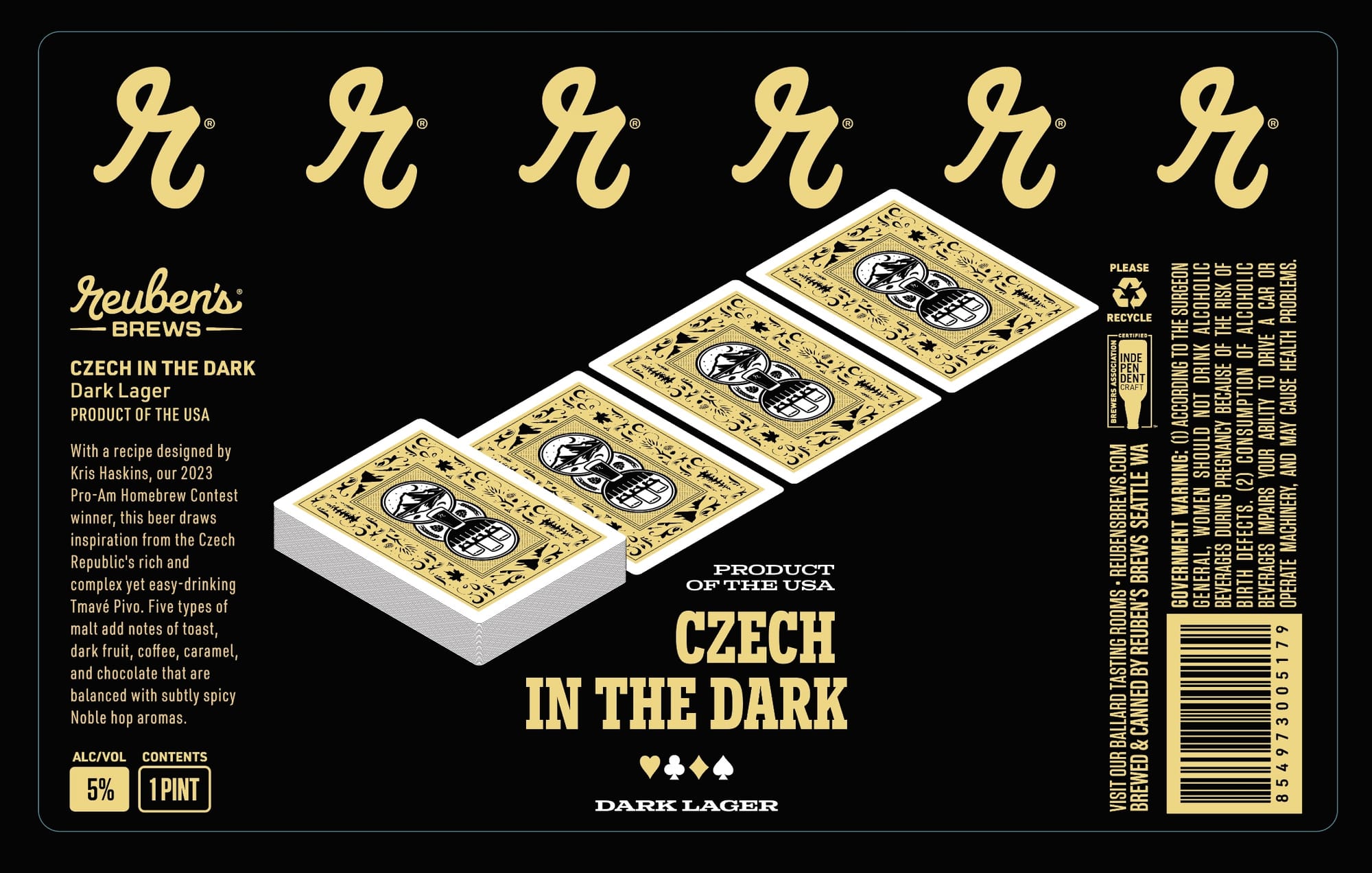 Czech In The Dark by Reuben’s Brews - beer label