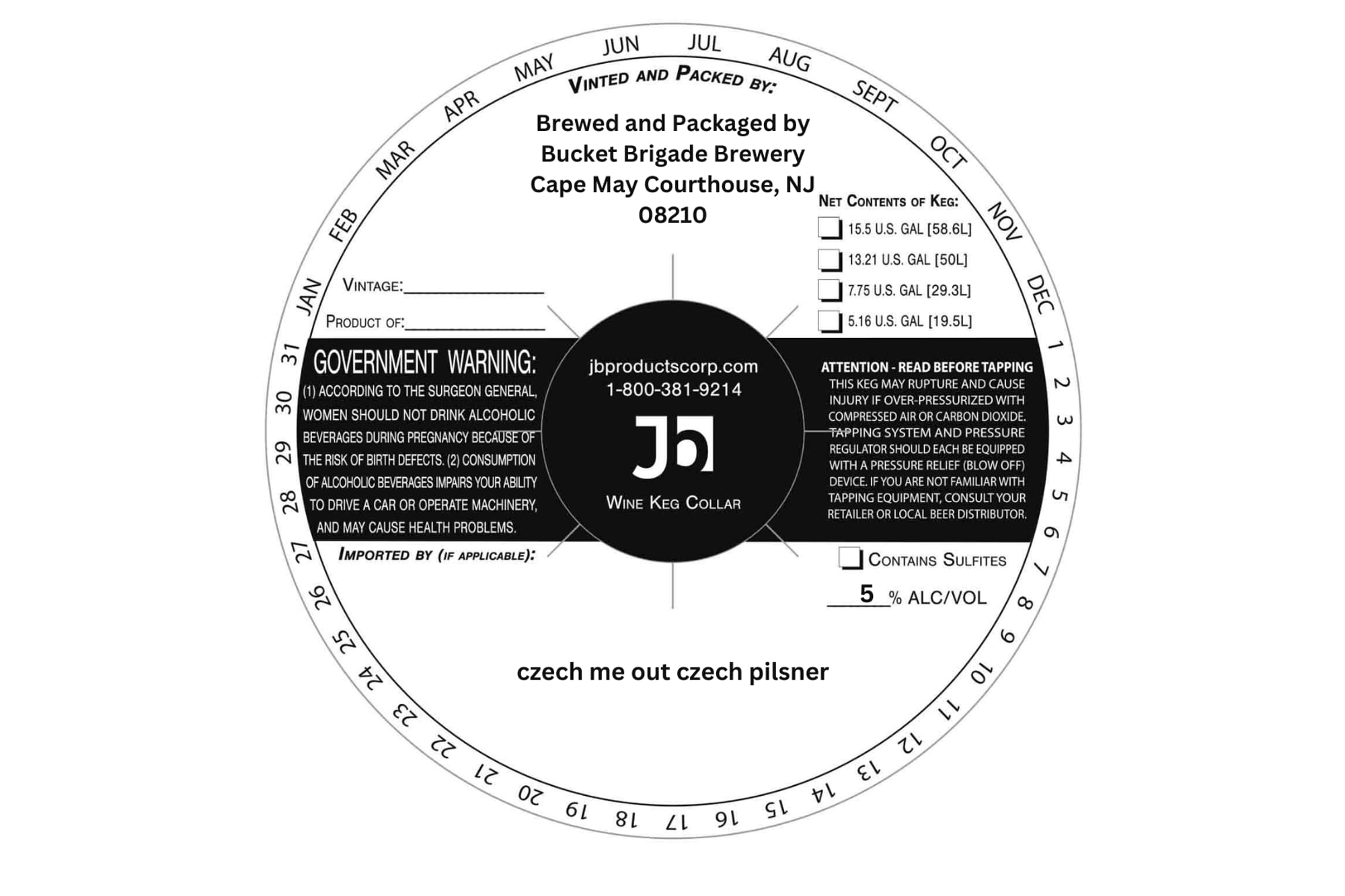 Czech Out Czech Pilsner by Bucket Brigade Brewery - beer label