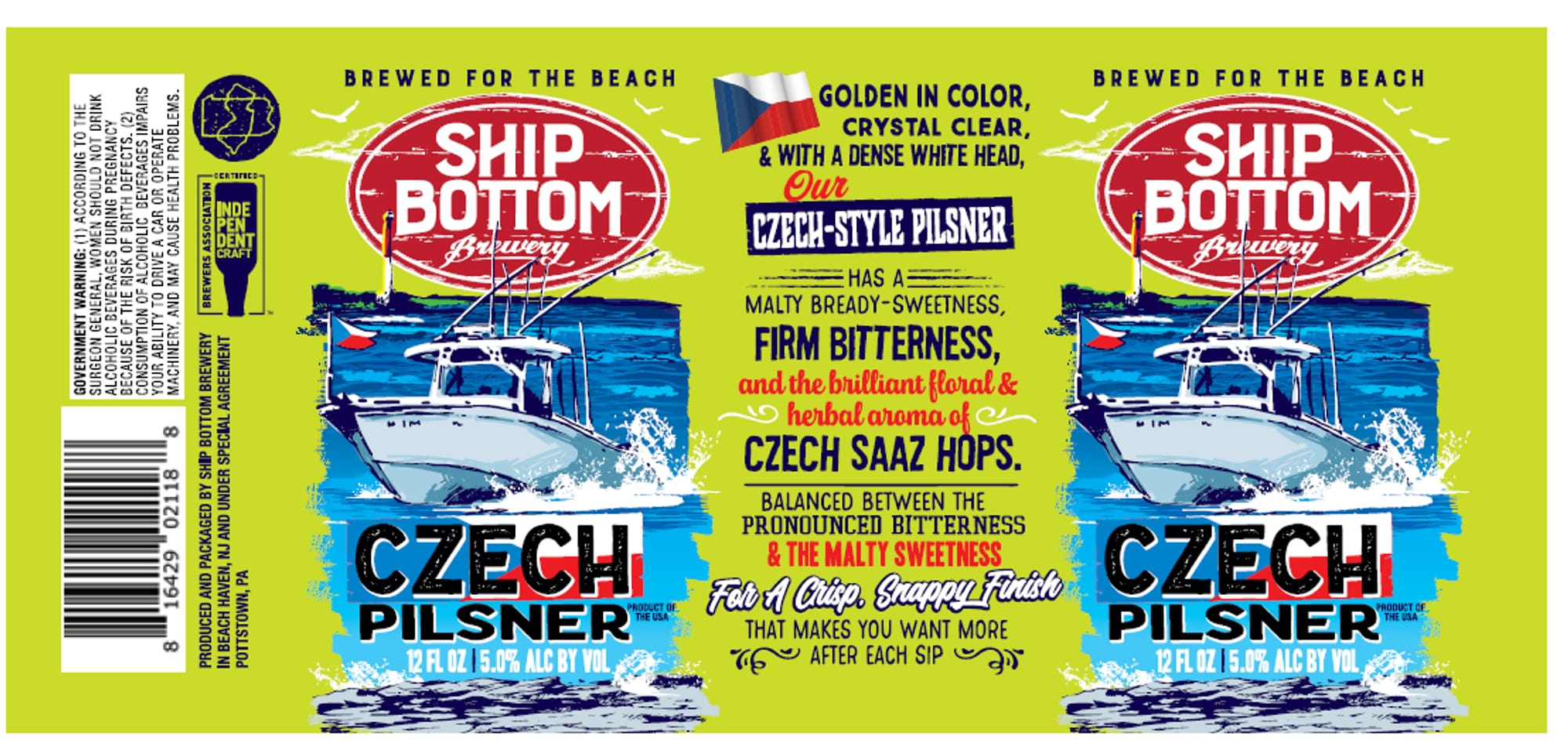 Czech Pilsner by Ship Bottom Brewery - beer label