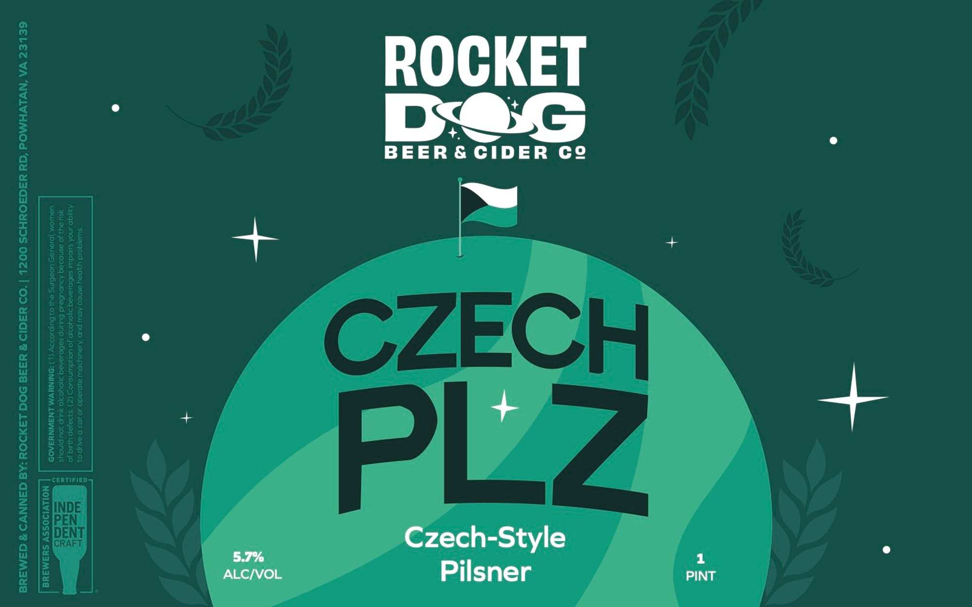 Czech Plz by Rocket Dog Beer & Cider Co. - beer label