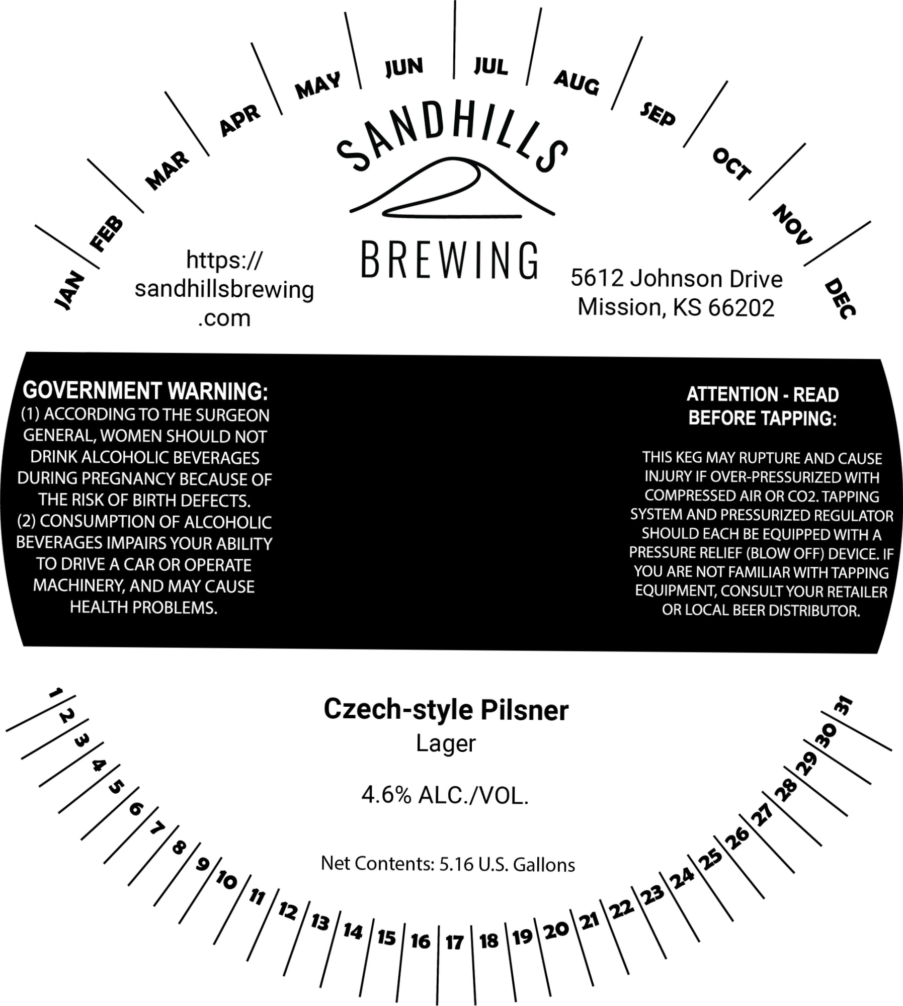 Czech-style Pilsner by Sandhills Brewing - beer label