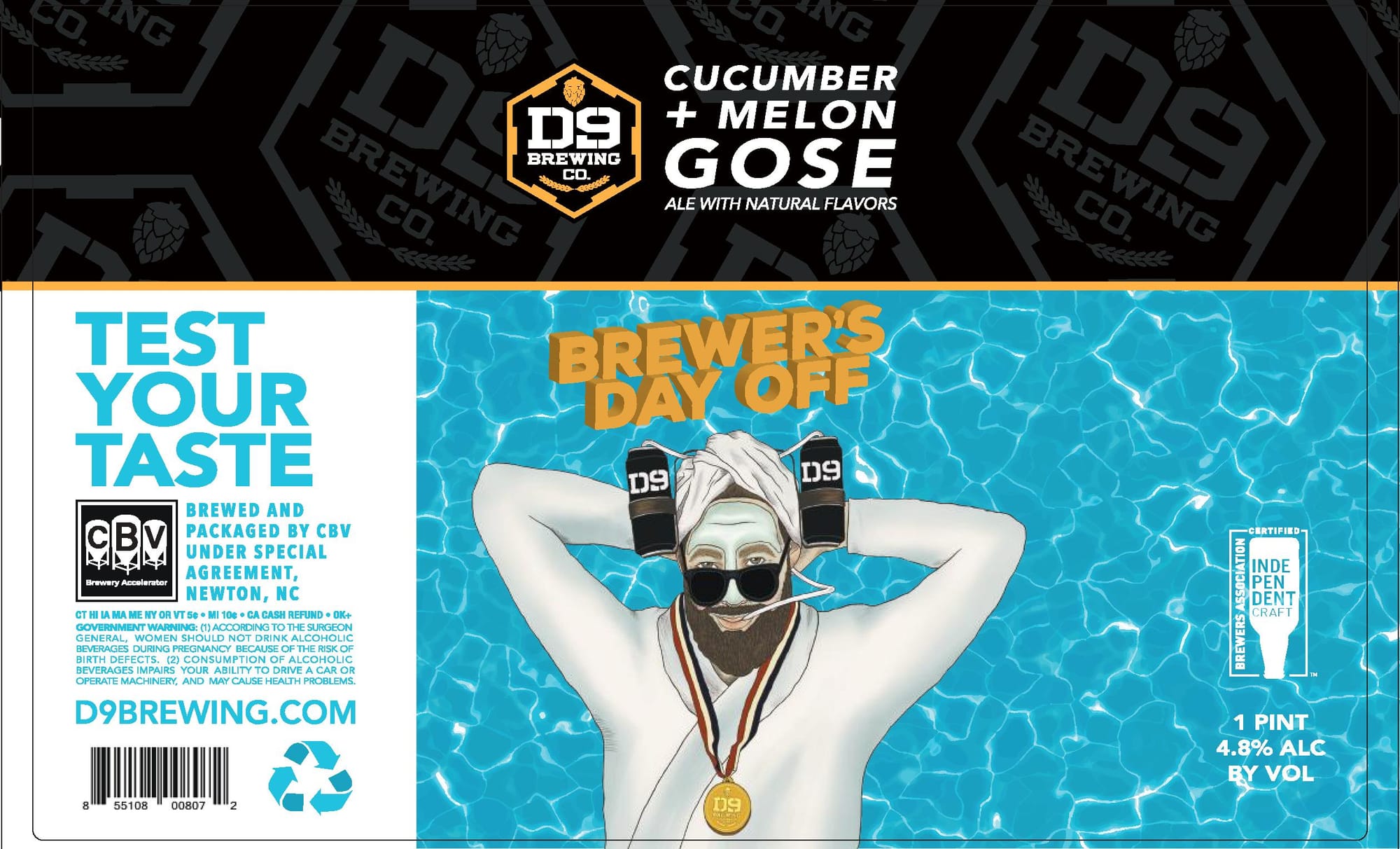 Brewer's Off Day by D9 Brewing Co. - beer label