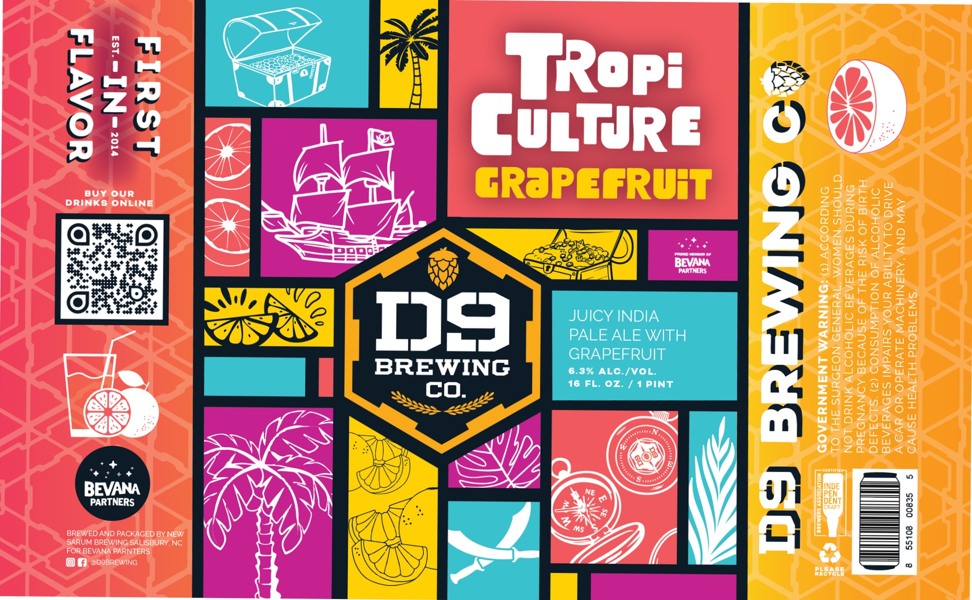 Tropi Culture Grapefruit by D9 Brewing Co. - beer label