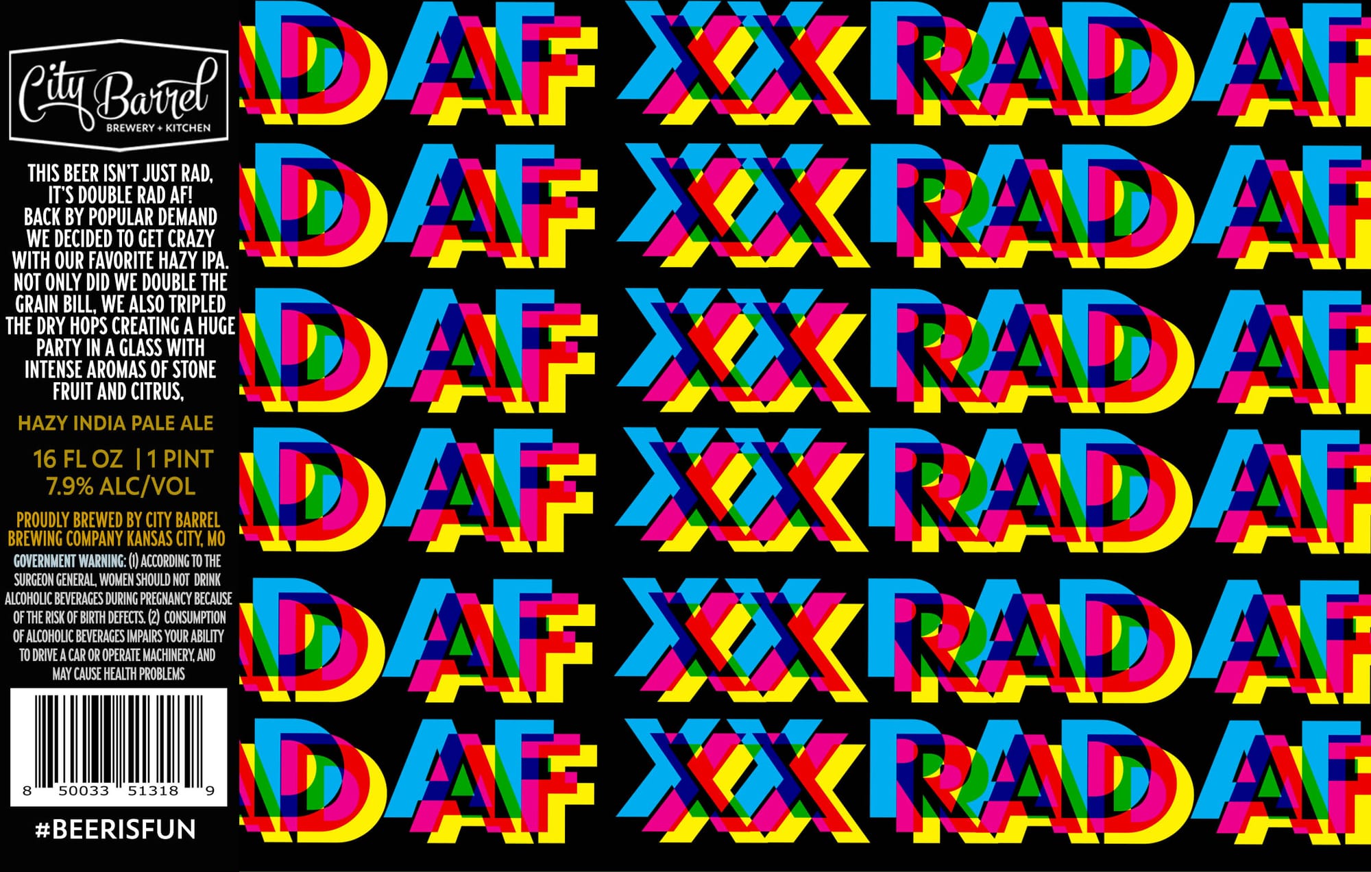 DAF XxRADAr by City Barrel Brewery & Kitchen - beer label