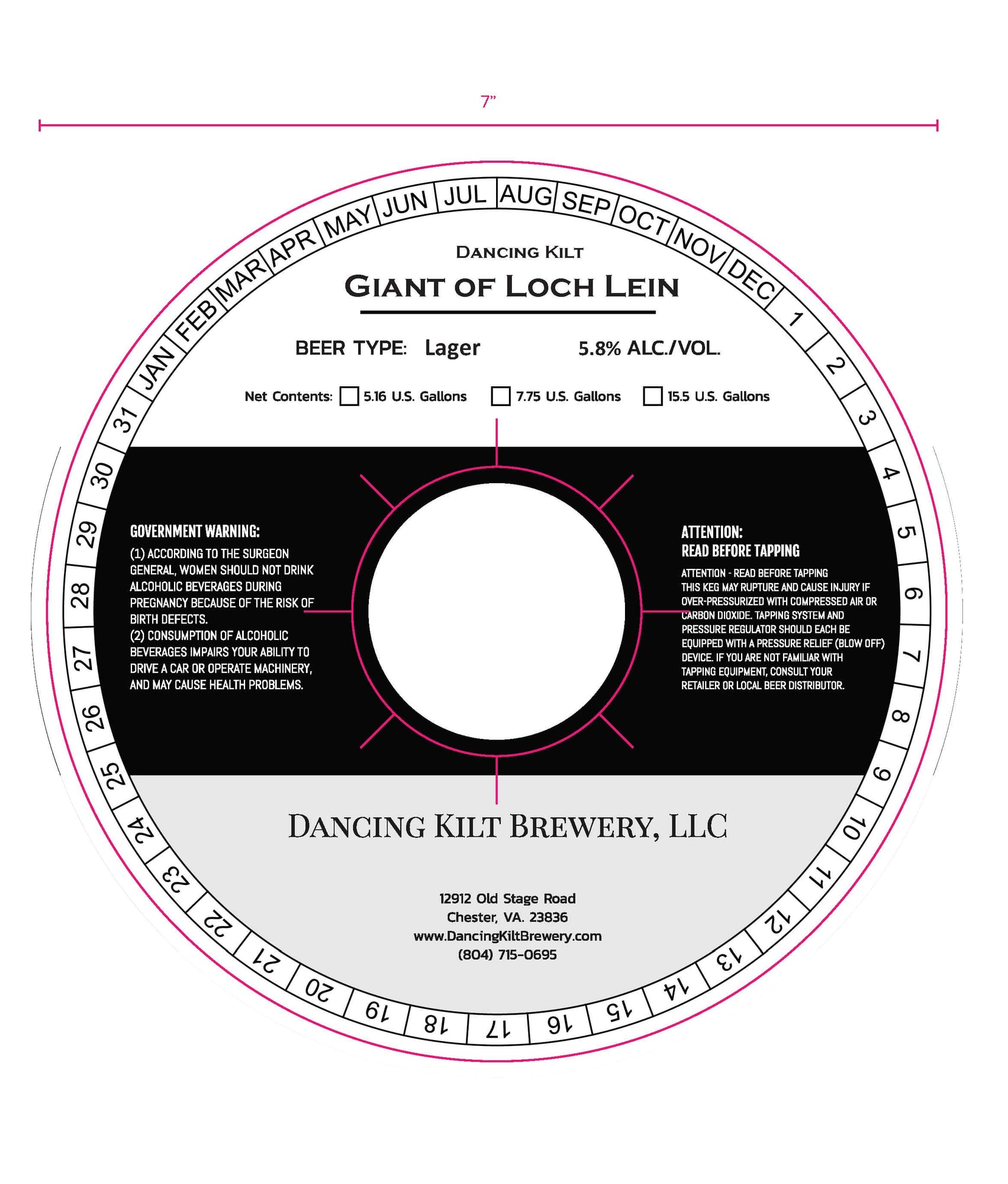 Giant O' Loch Lein by Dancing Kilt Brewery - beer label
