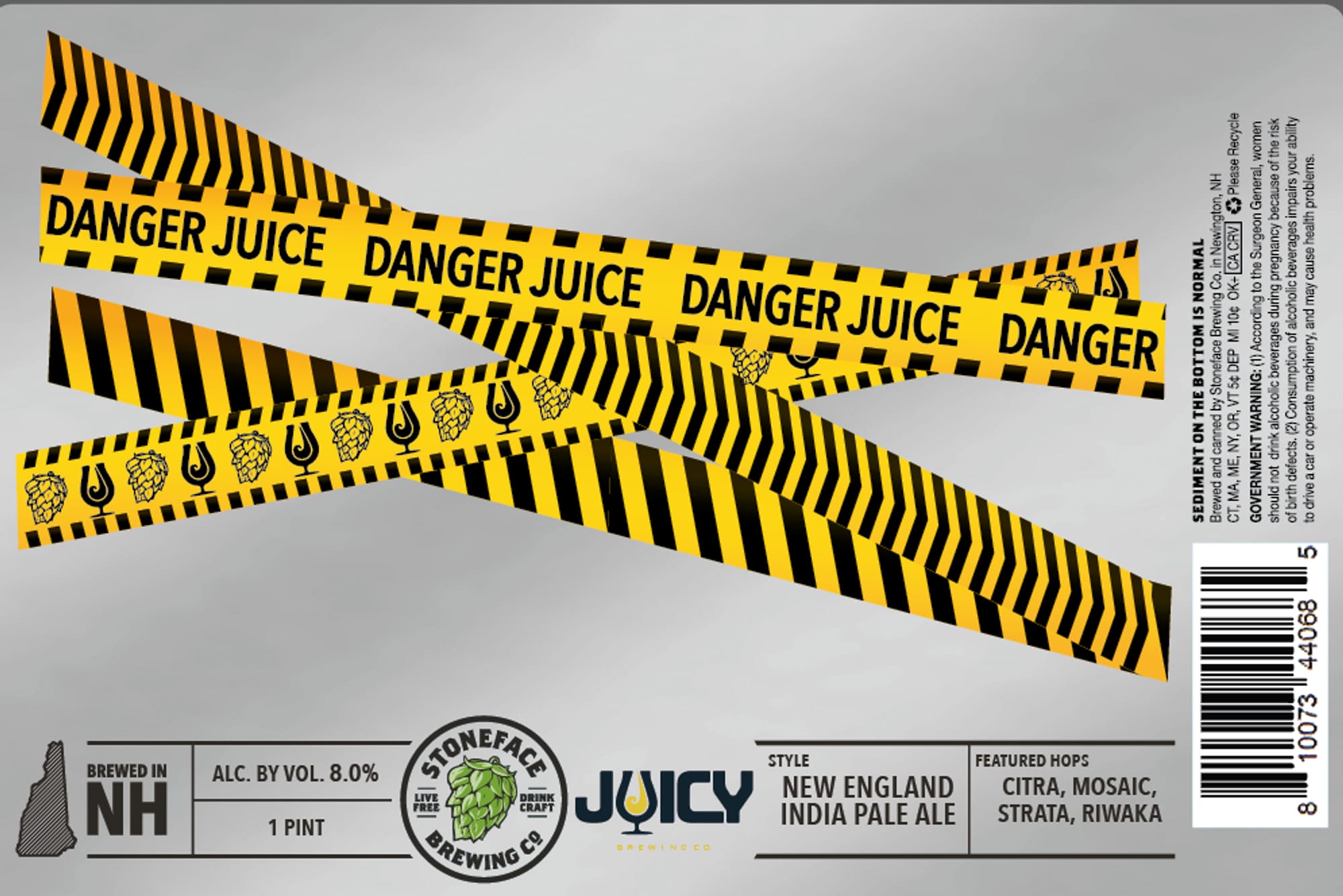 Danger Juice by Stoneface Brewing Co. - beer label