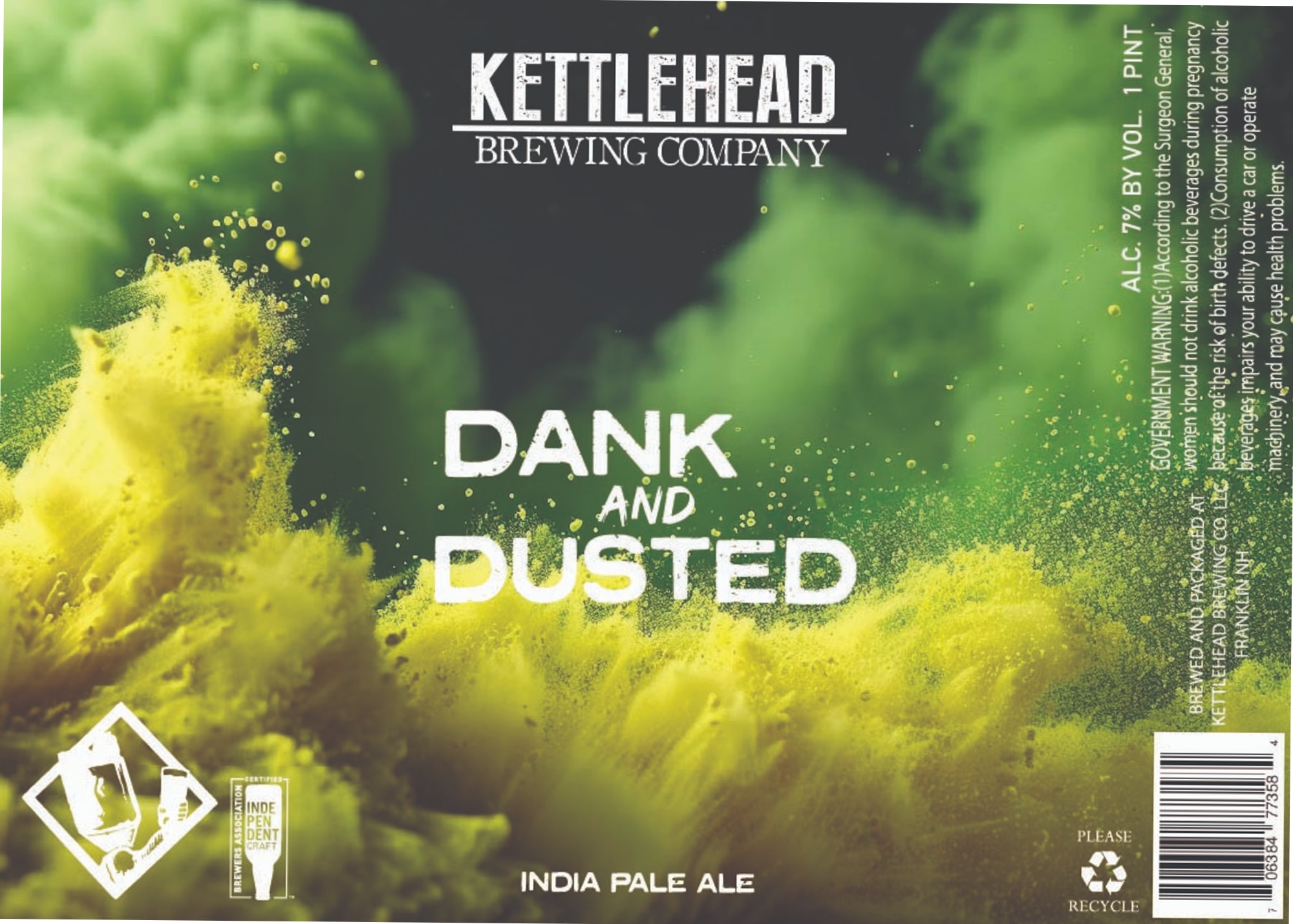 Dank and Dusted by Kettlehead Brewing Company - beer label