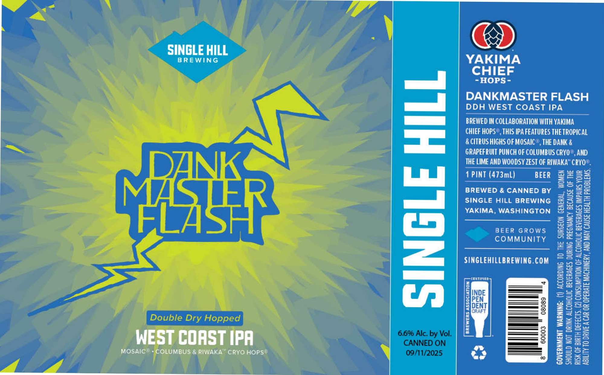 Dank Master Flash by Single Hill Brewing - beer label