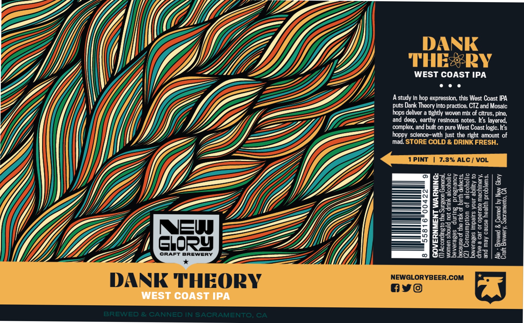 Dank Theory by New Glory Craft Brewery - beer label
