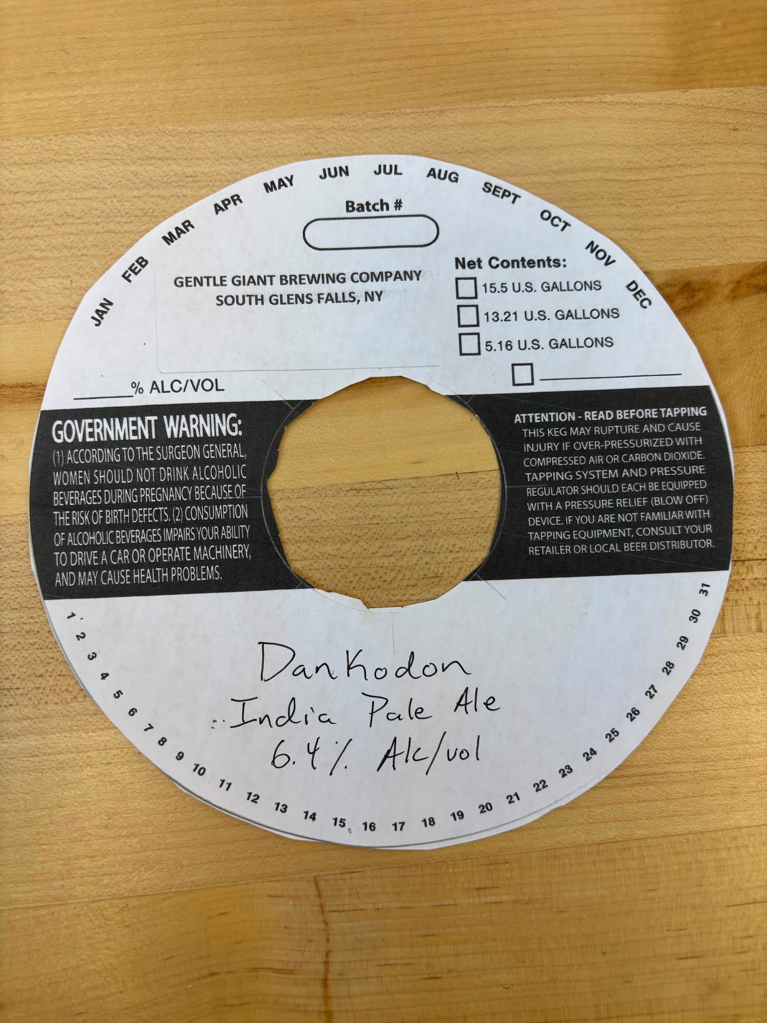 Dankodon by Gentle Giant Brewing Company - beer label