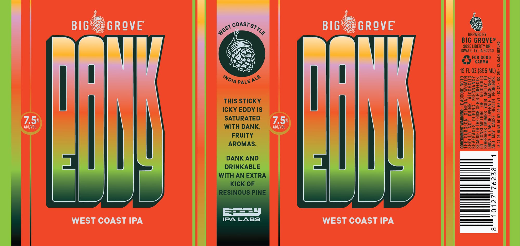 Danny Eddy by Big Grove - beer label