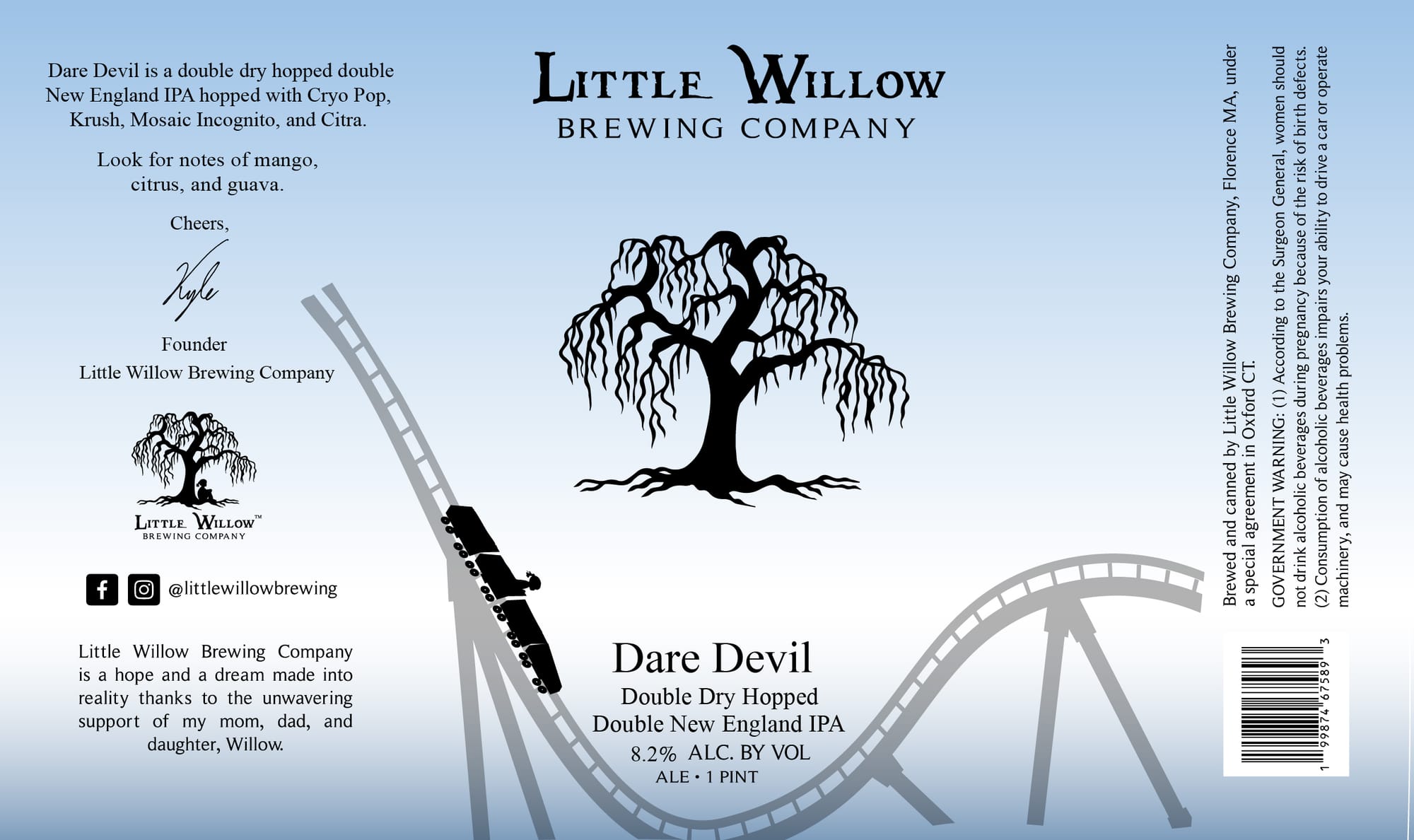 Dare Devil by Little Willow Brewing Company - beer label