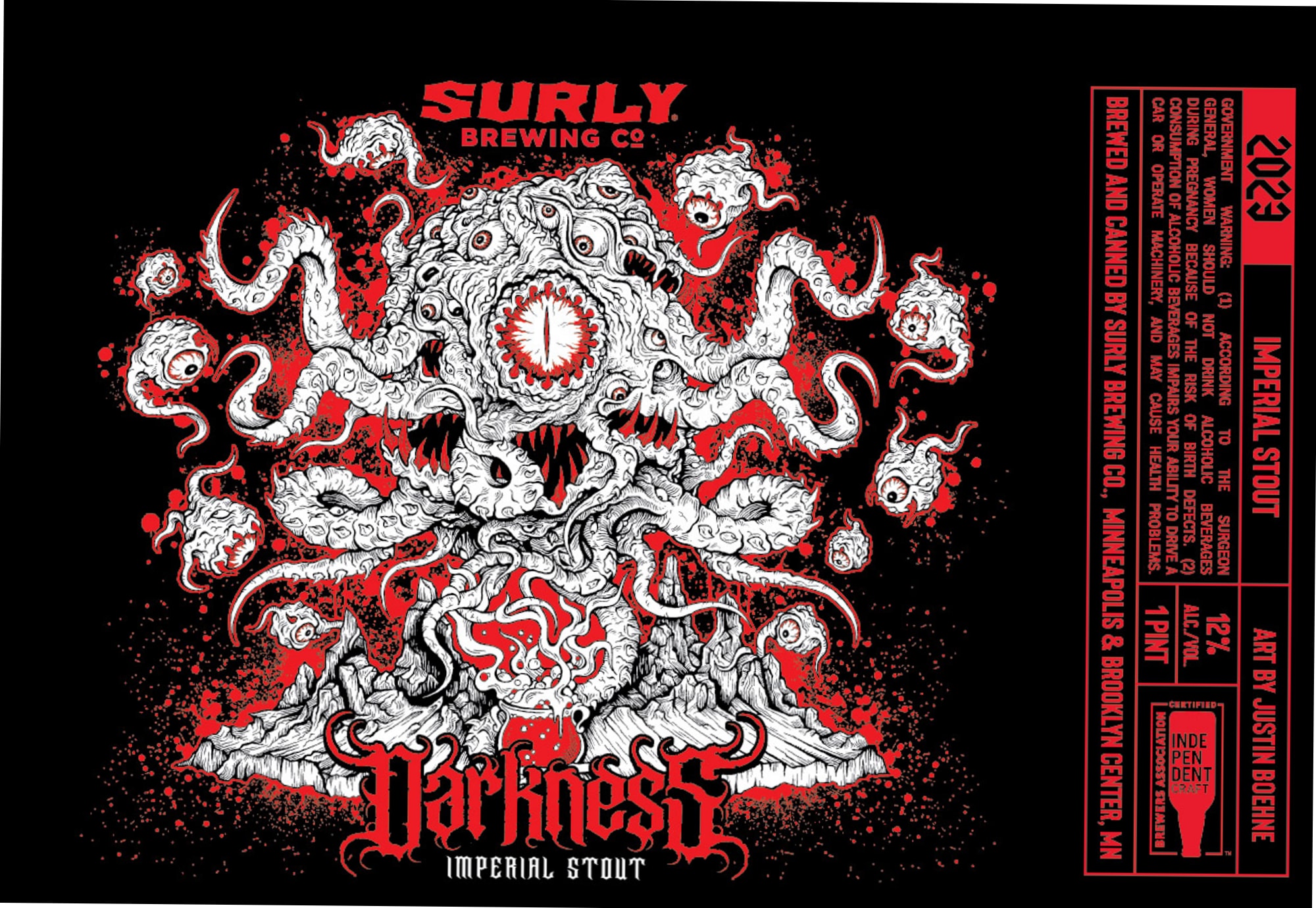 Darkness Imperial Stout by Surly Brewing Co. - beer label