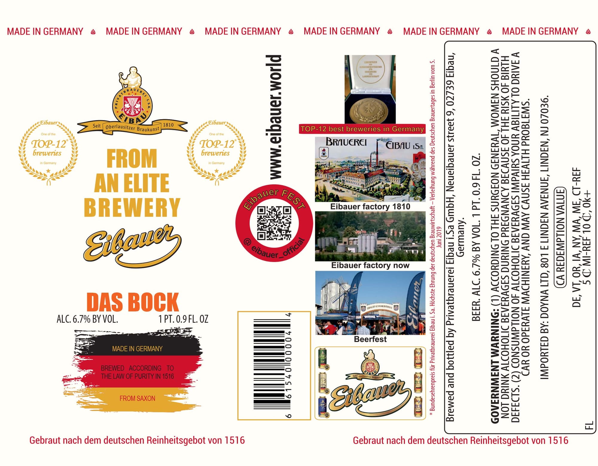 Das Bock by Eibauer Brauerei - beer label