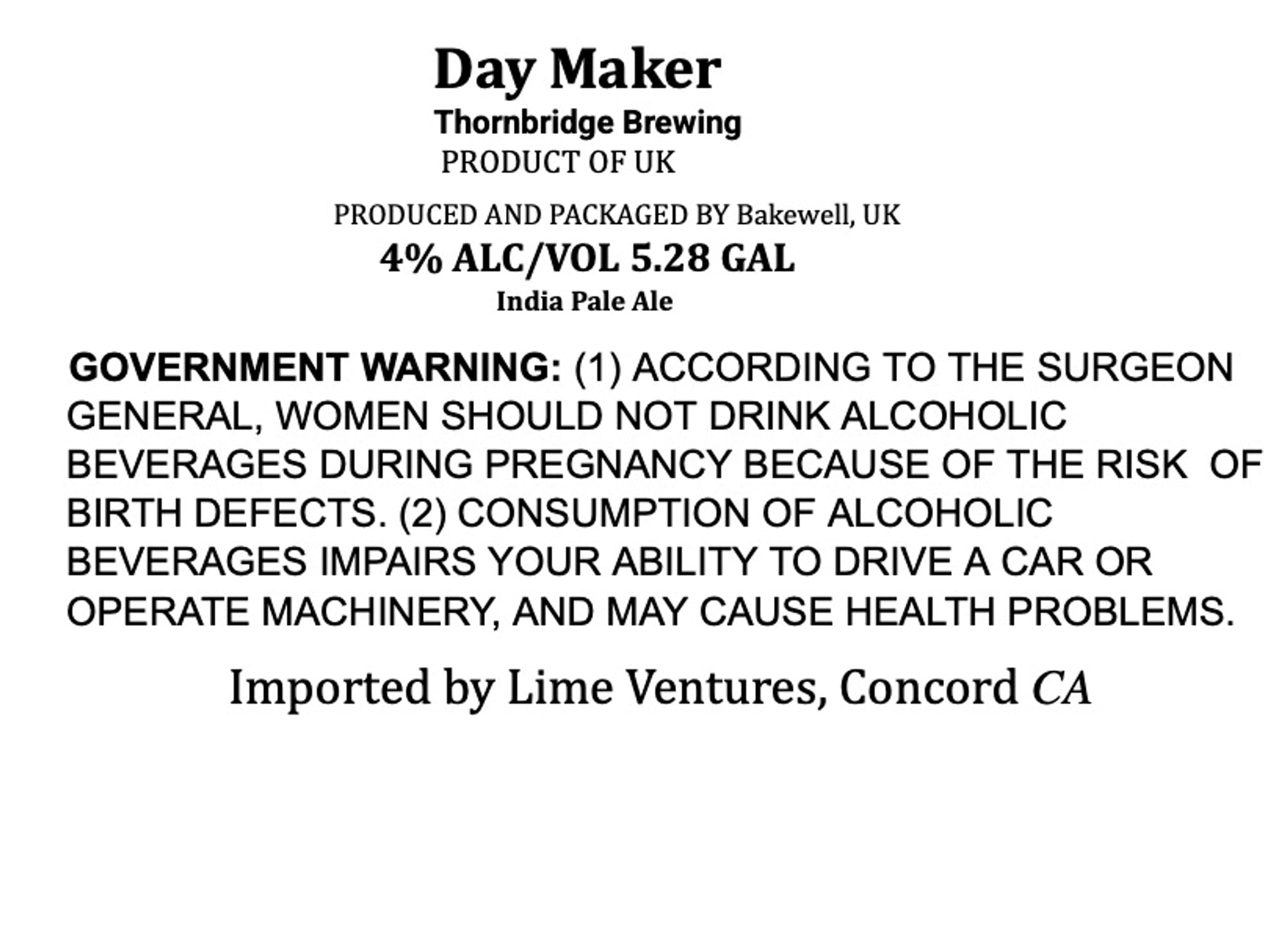Day Maker by Thornbridge Brewing - beer label