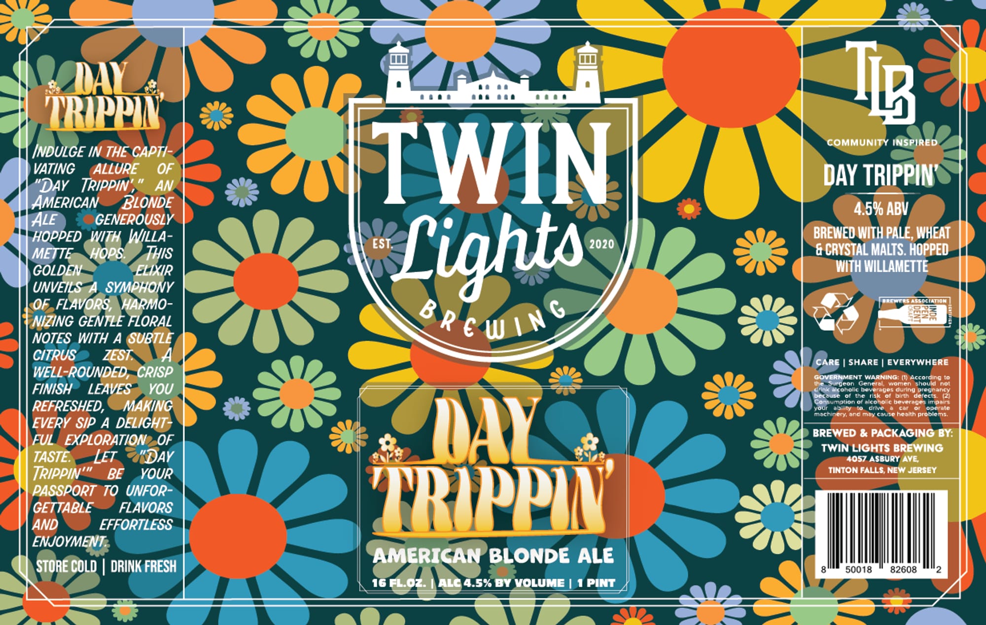Day Trippin’ by Twin Lights Brewing - beer label