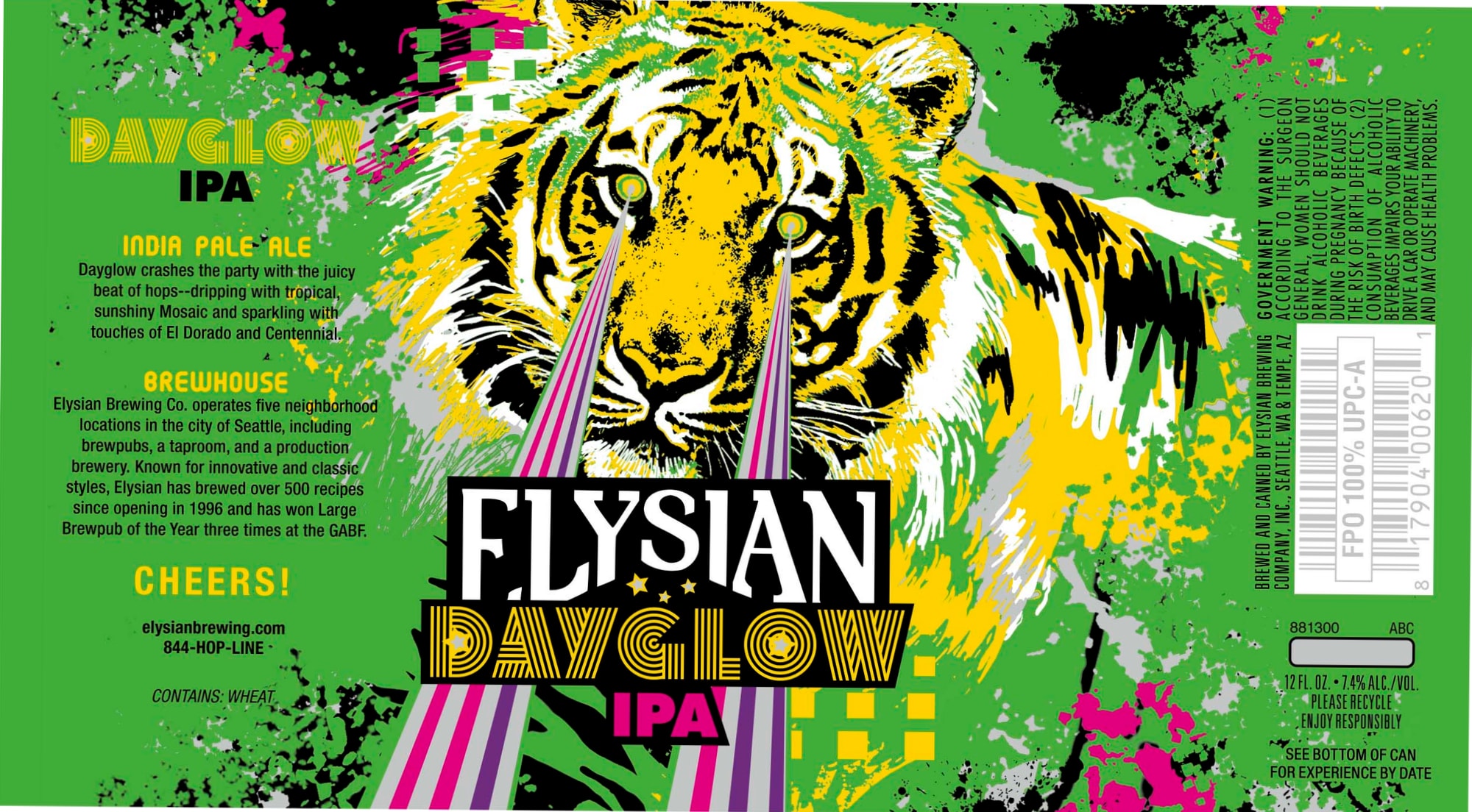 Dayglow IPA by Elysian Brewing - beer label
