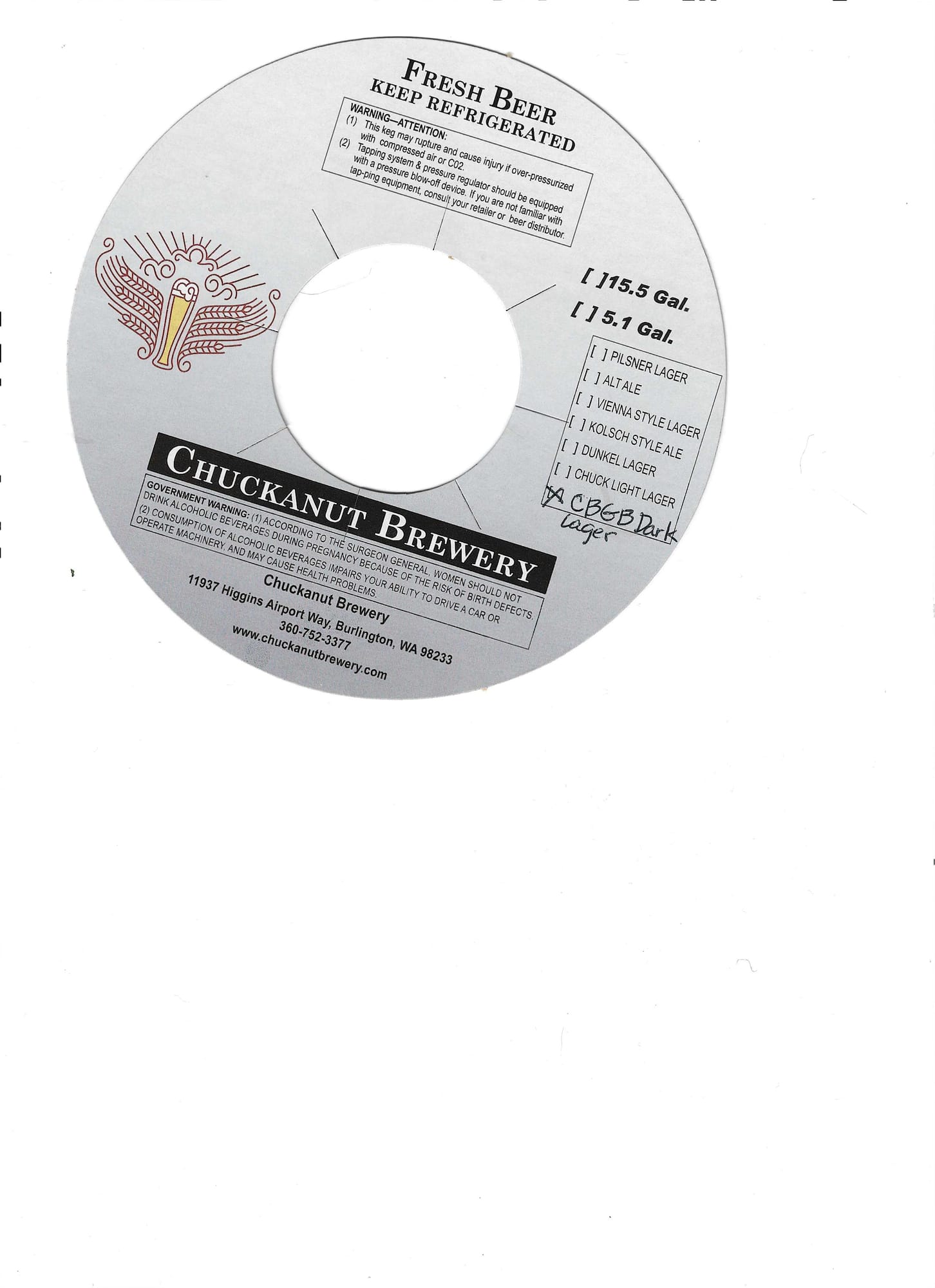 Döbler’s Dark Lager by Chuckanut Brewery - beer label