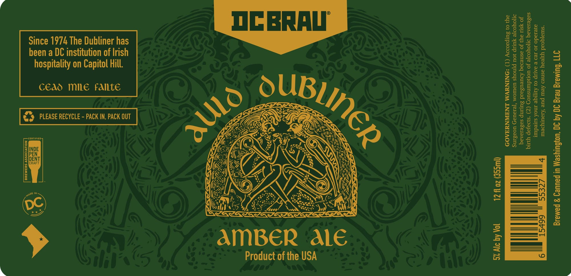The Dubliner by DC Brau - beer label