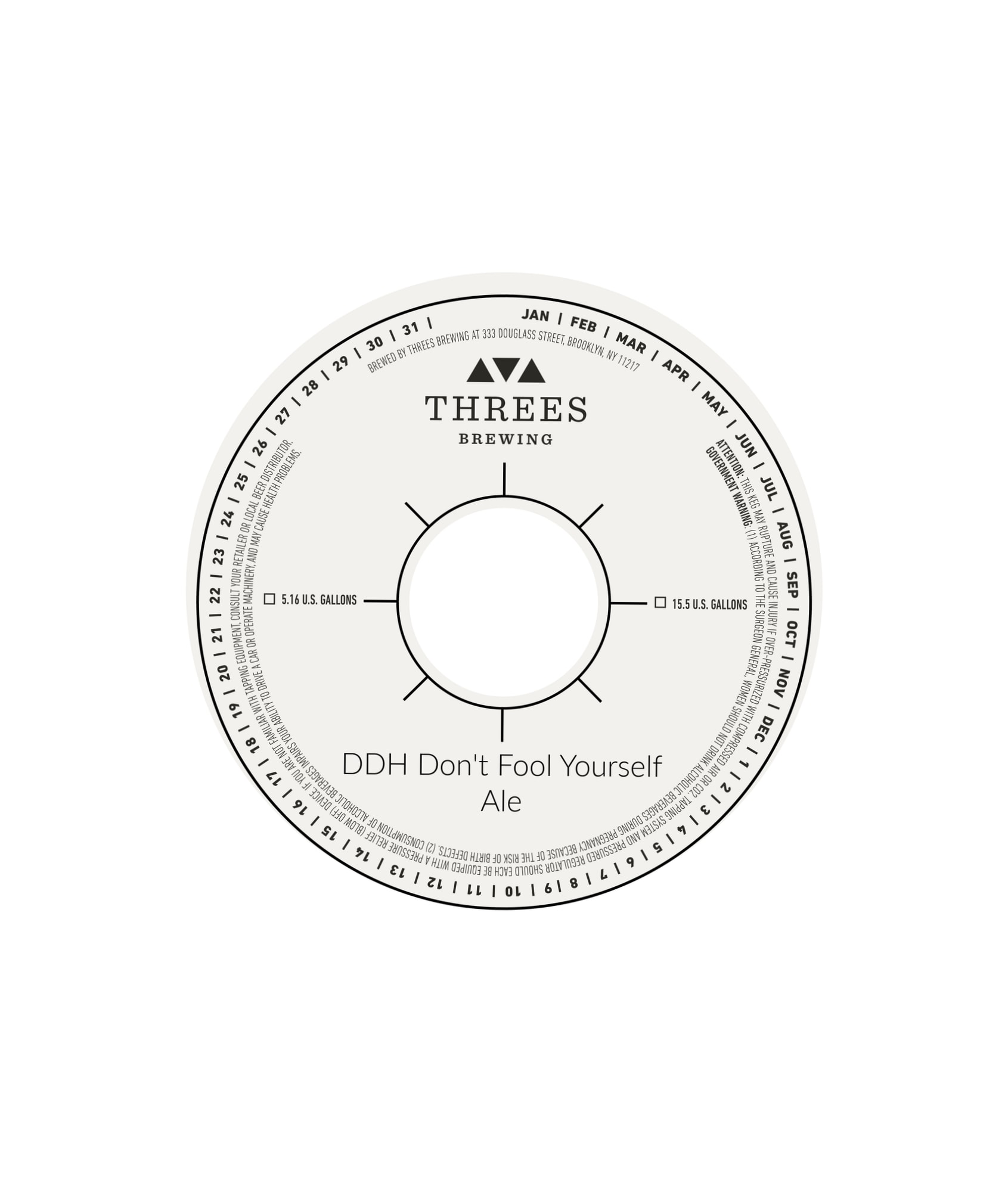 DDH Don’t Fool Yourself by Threes Brewing - beer label