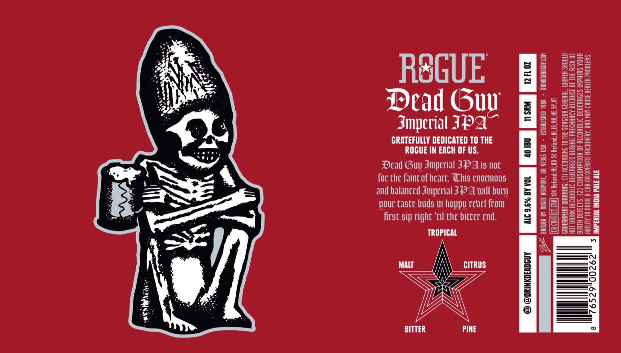 Dead Guy Imperial IPA by Rogue Ales & Spirits - beer label