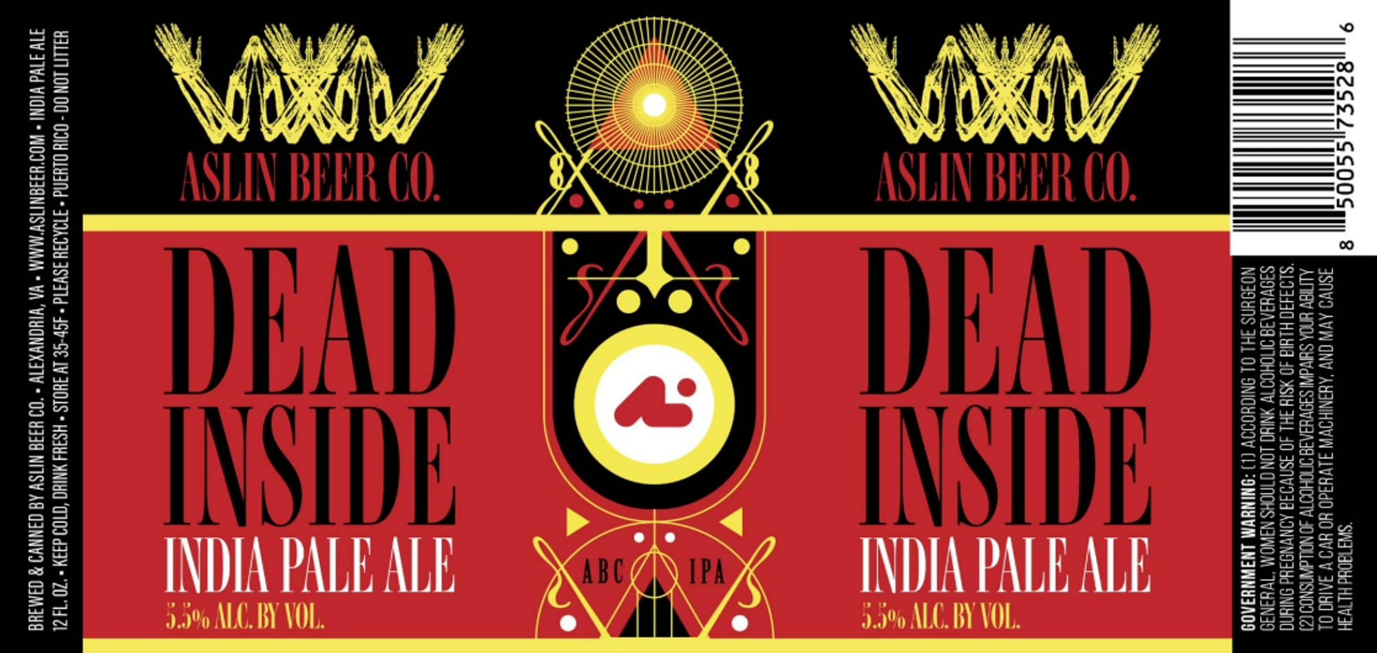 Dead Inside by Aslin Beer Co. - beer label