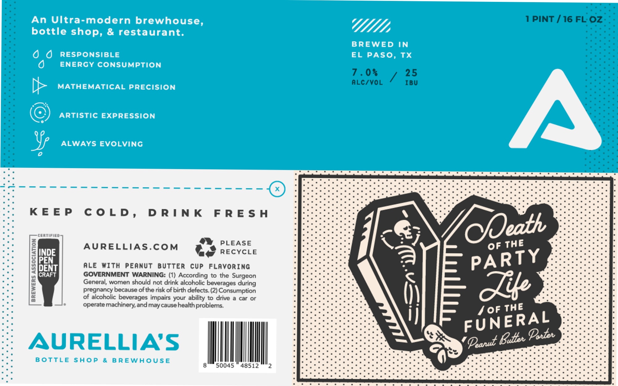 Death of the Party by Aurellia's Bottle Shop & Brewhouse - beer label