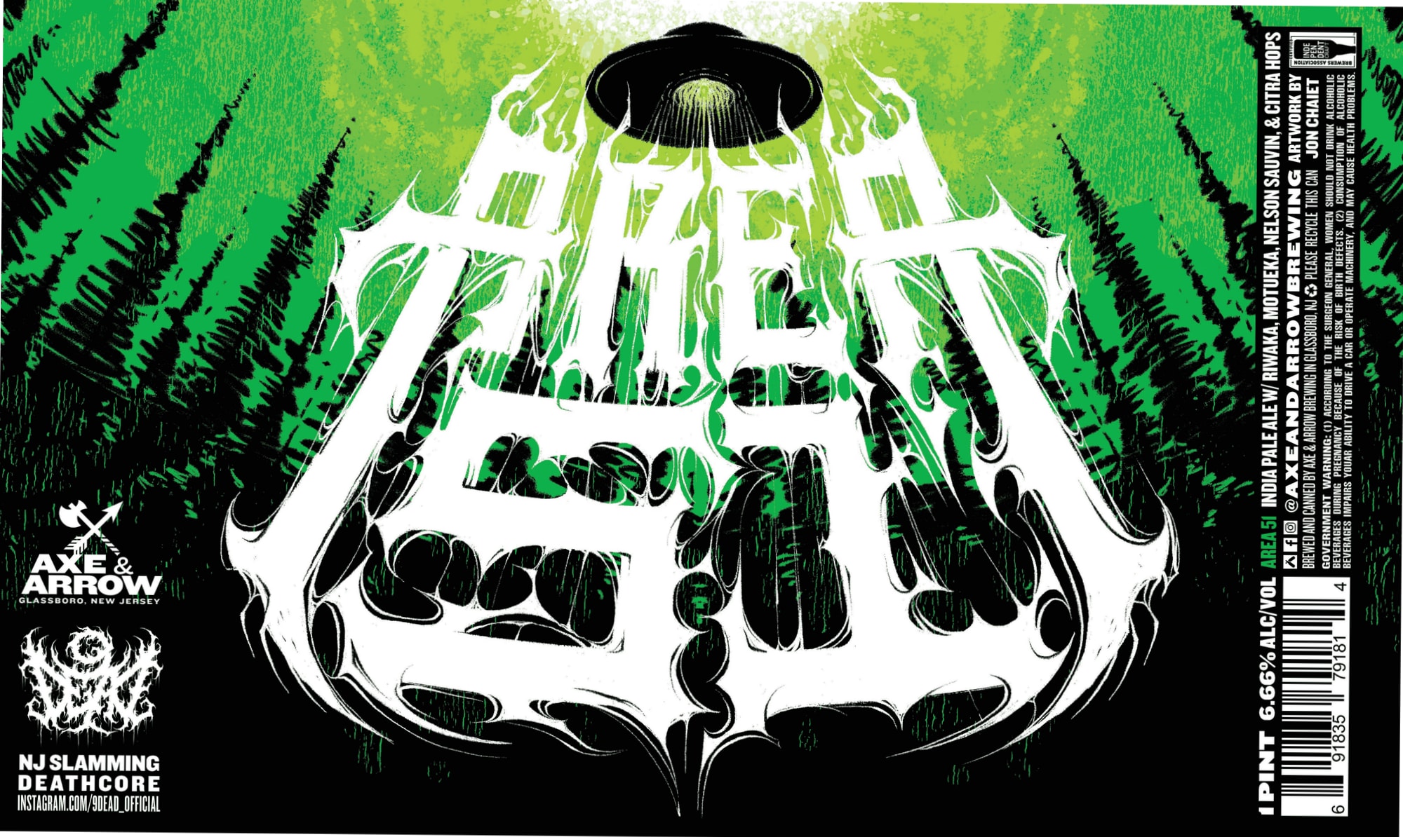 Deathcore by Axe & Arrow Brewing - beer label
