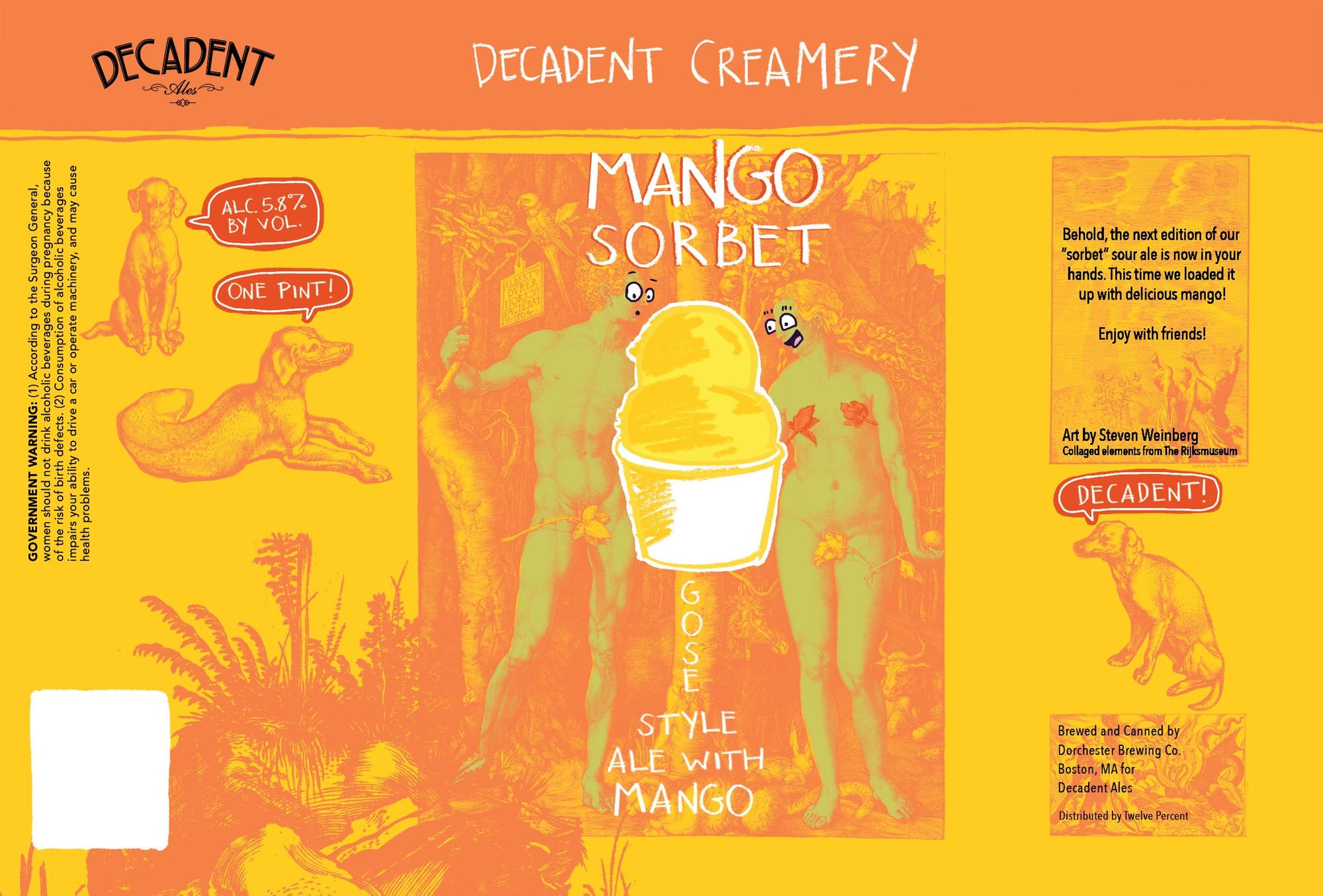 Mango Sorbet by Decadent Ales - beer label
