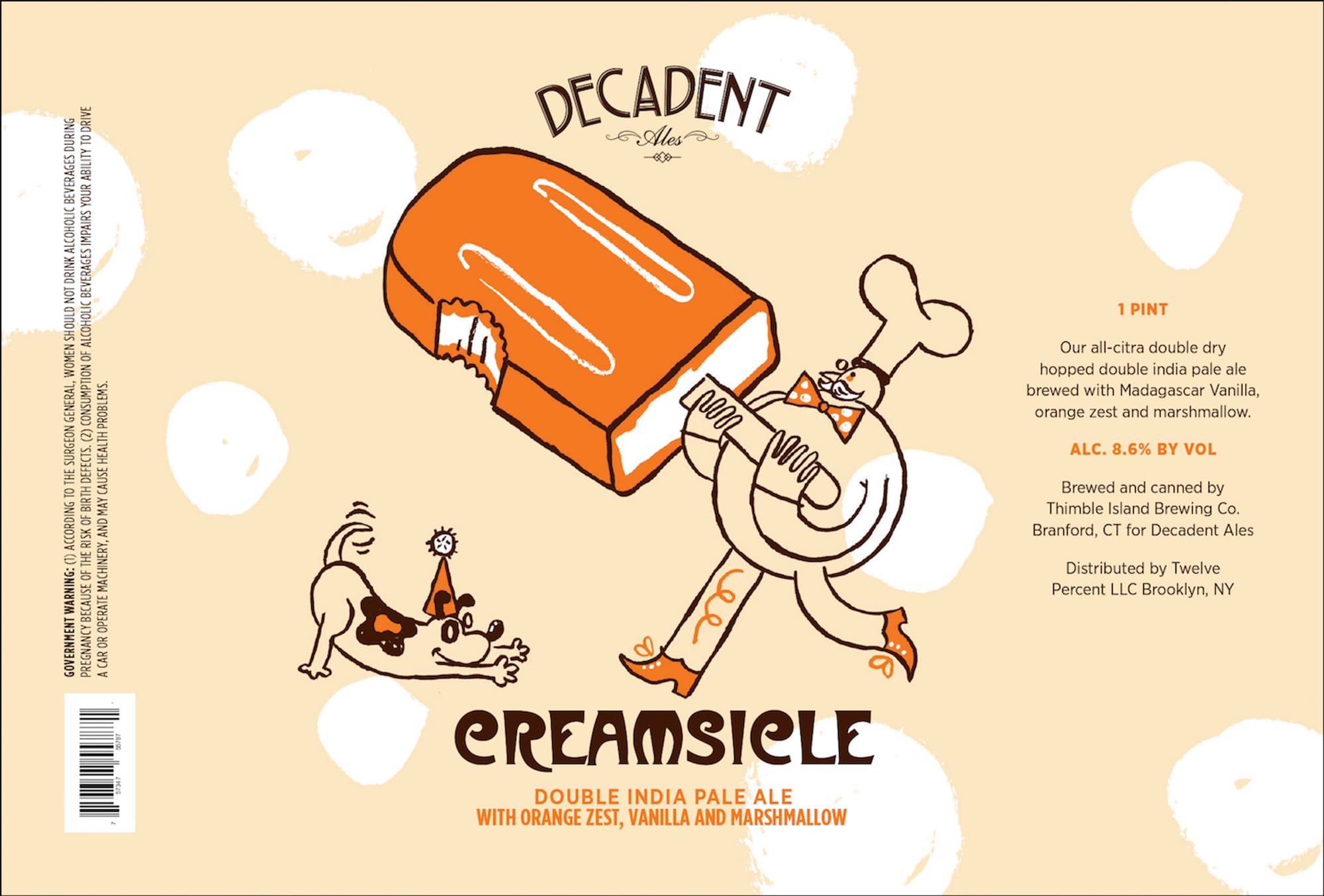 Creamsicle by Decadent Ales - beer label