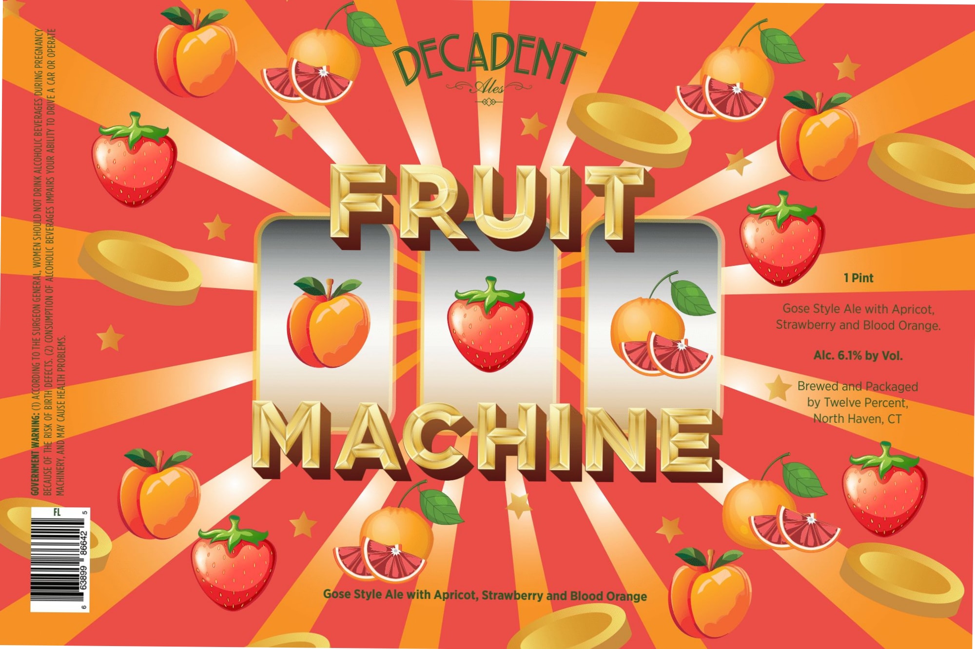 Decadent Fruit Machine by Twelve Percent Beer Project - beer label