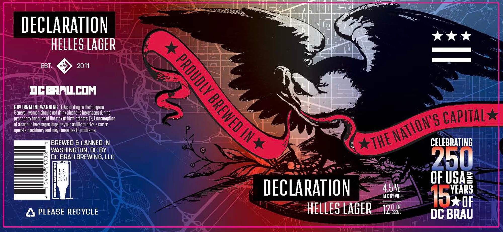 Declaration Helles Lager by DC Brau - beer label