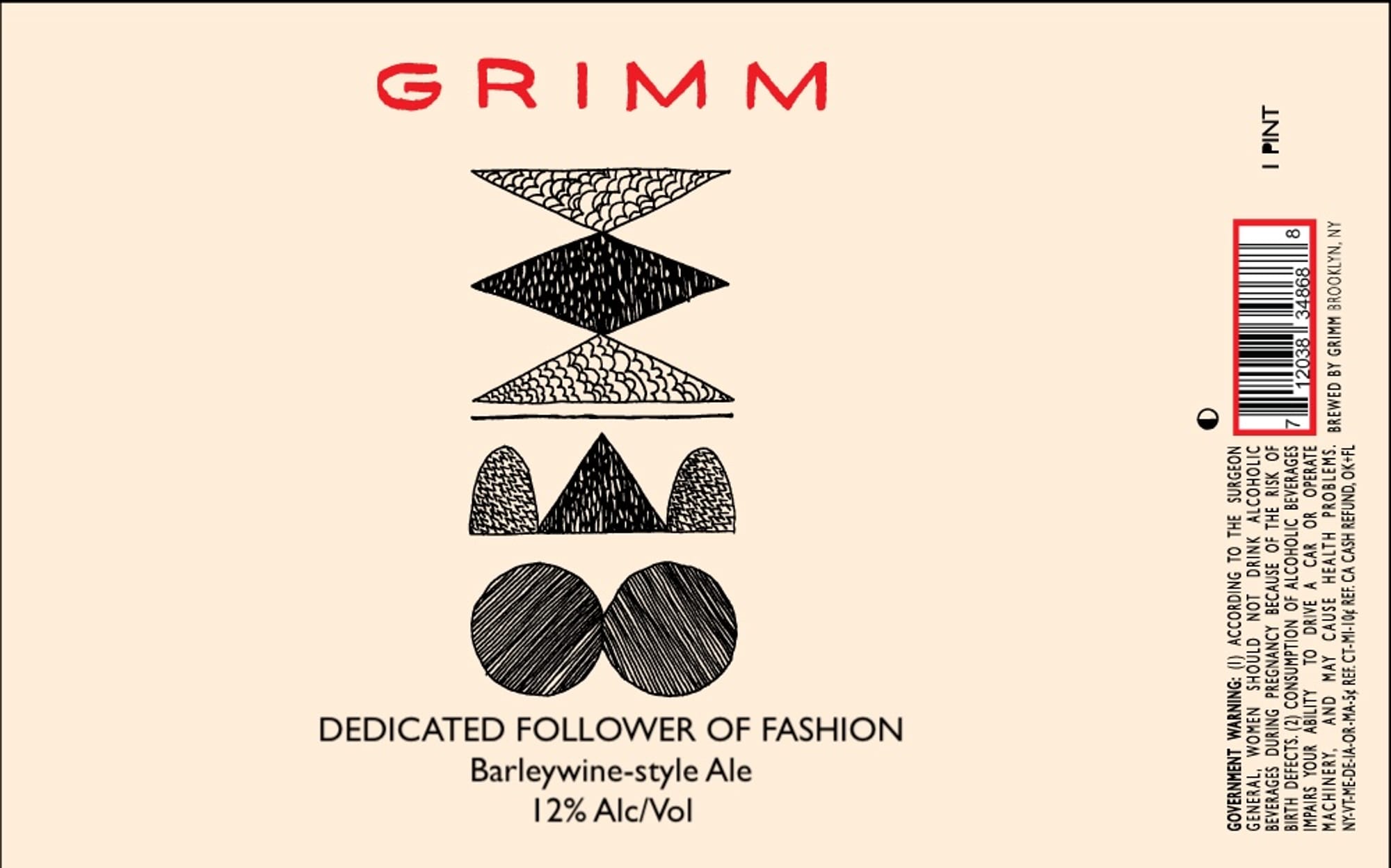 Dedicated Follower of Fashion by Grimm - beer label