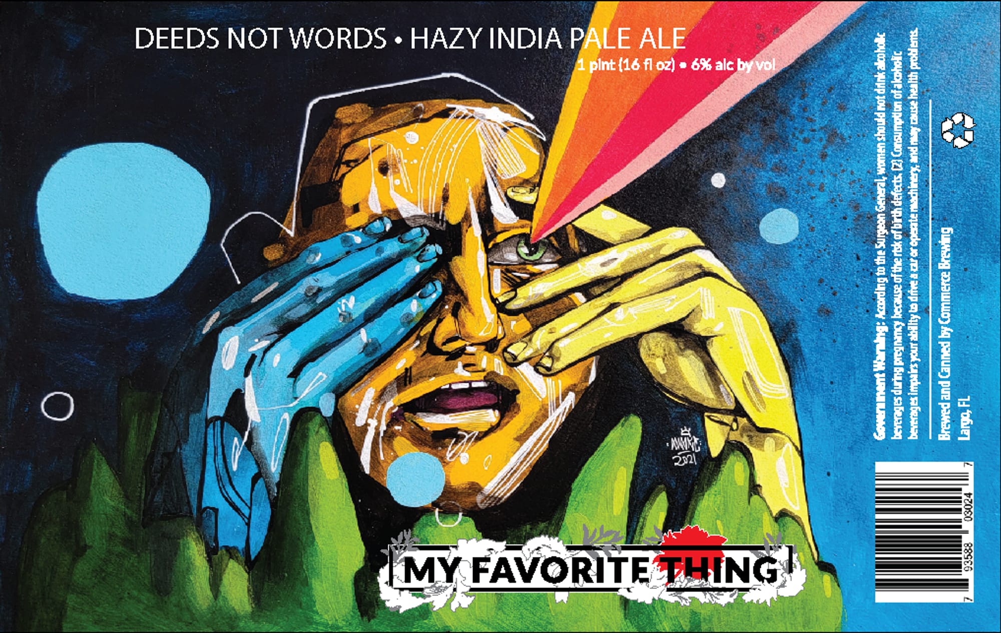 Deeds Not Words by Commerce Brewing - beer label