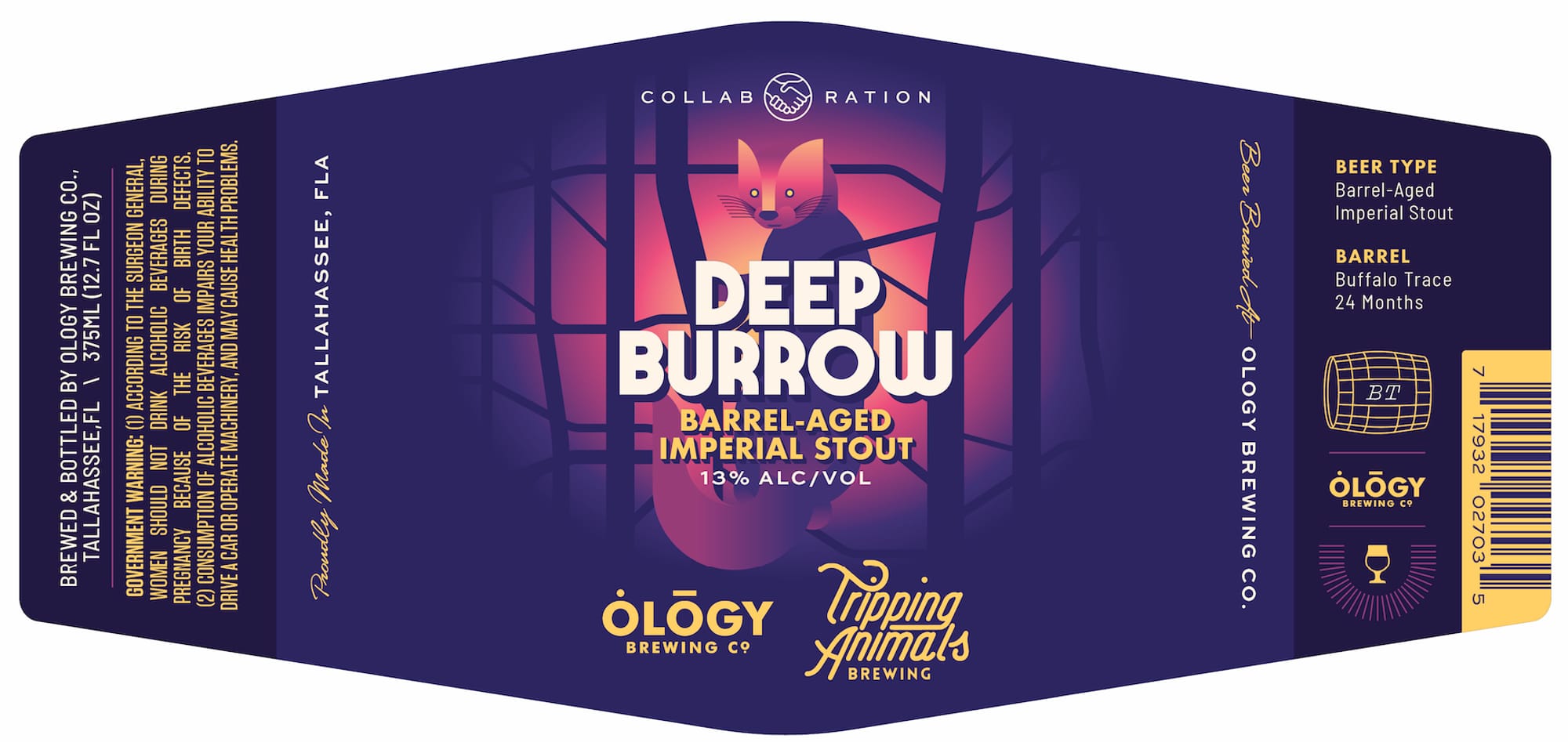Deep Burrow by Ölogy Brewing Co. & Tripping Animals Brewing - beer label