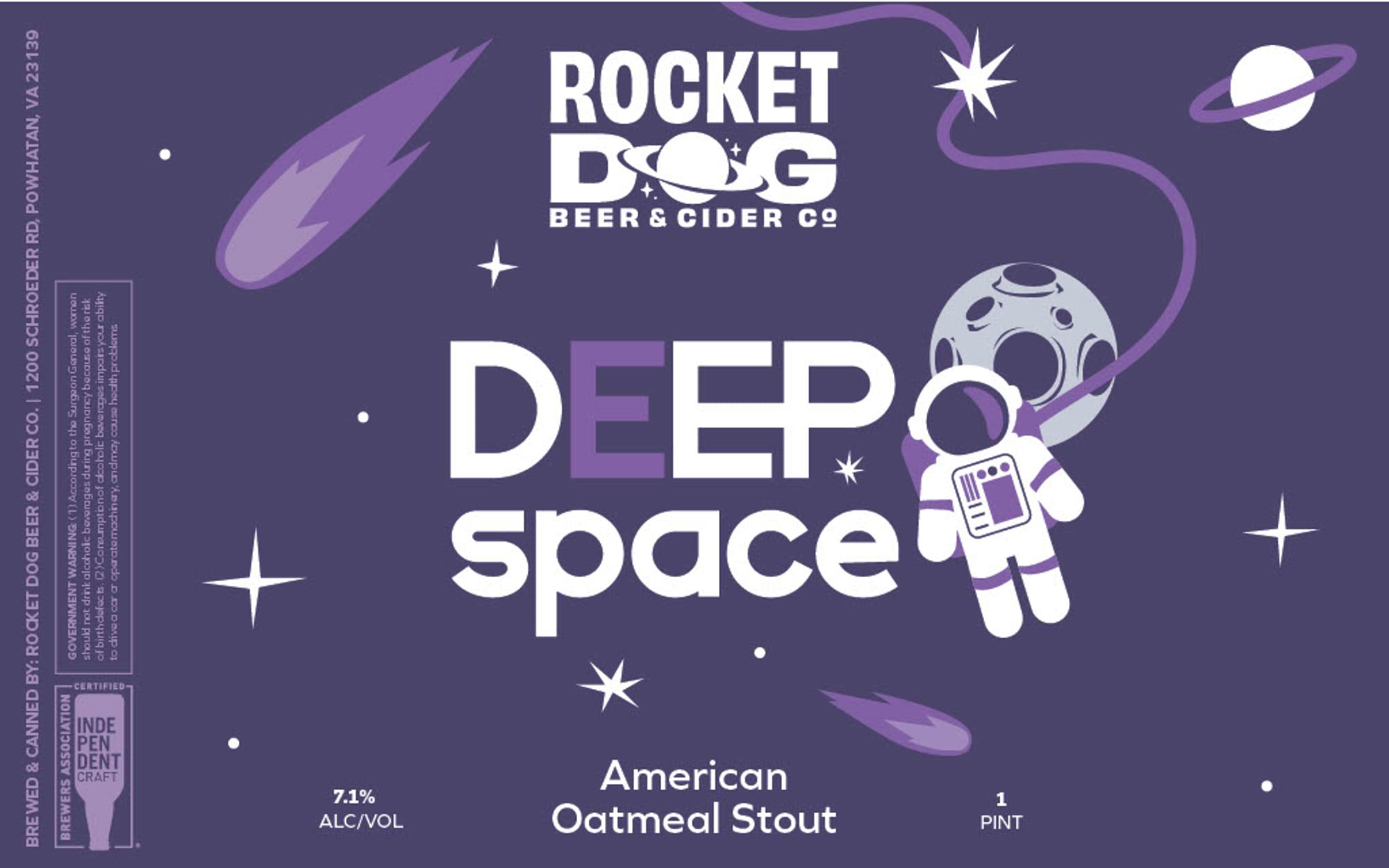 Deep Space by Rocket Dog Beer & Cider Co. - beer label