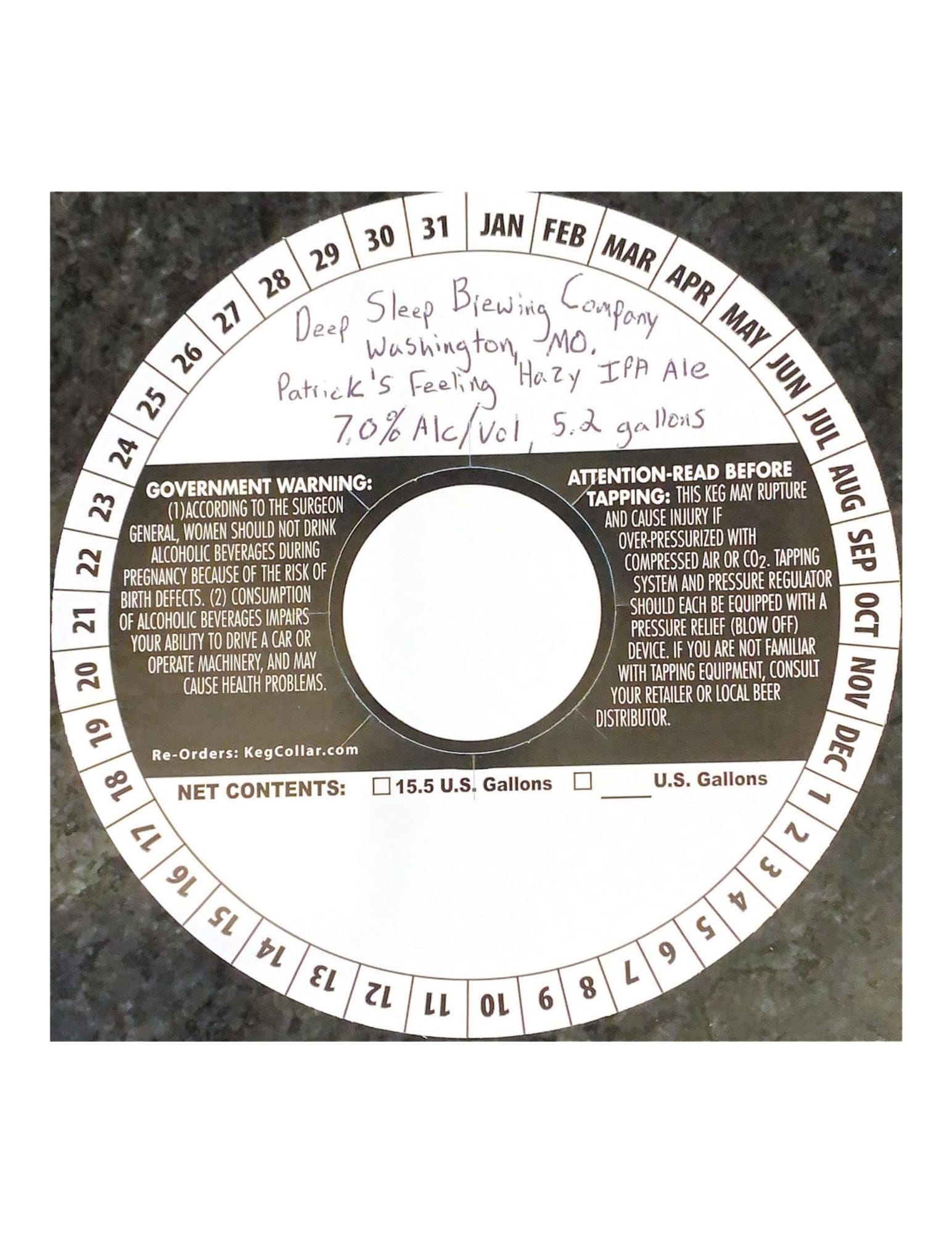 Patrick’s Feeling by Deep Sleep Brewing Company - beer label