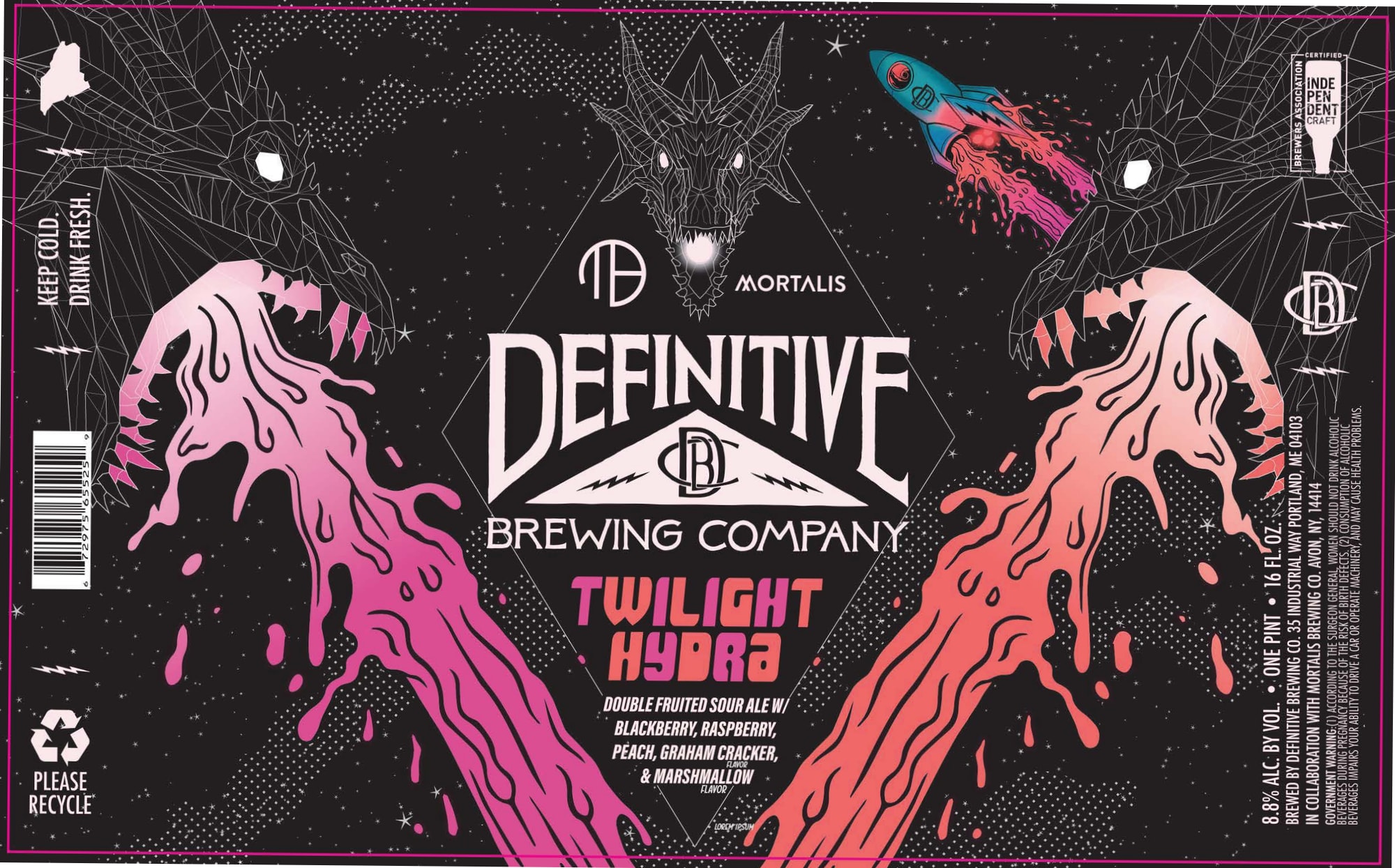 Twilight Hydra by Definitive Brewing Company - beer label