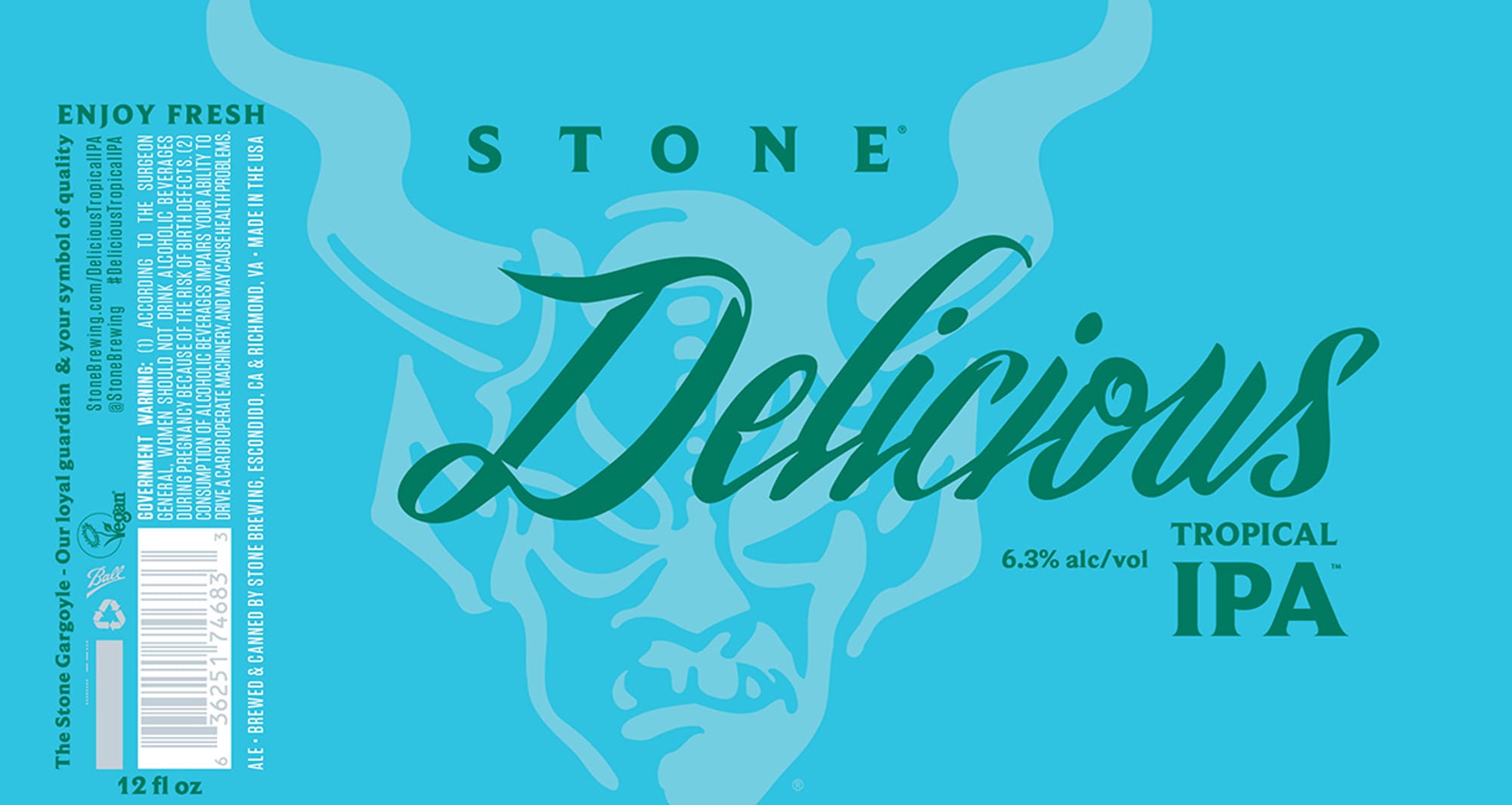 Delicious IPA by Stone Brewing - beer label